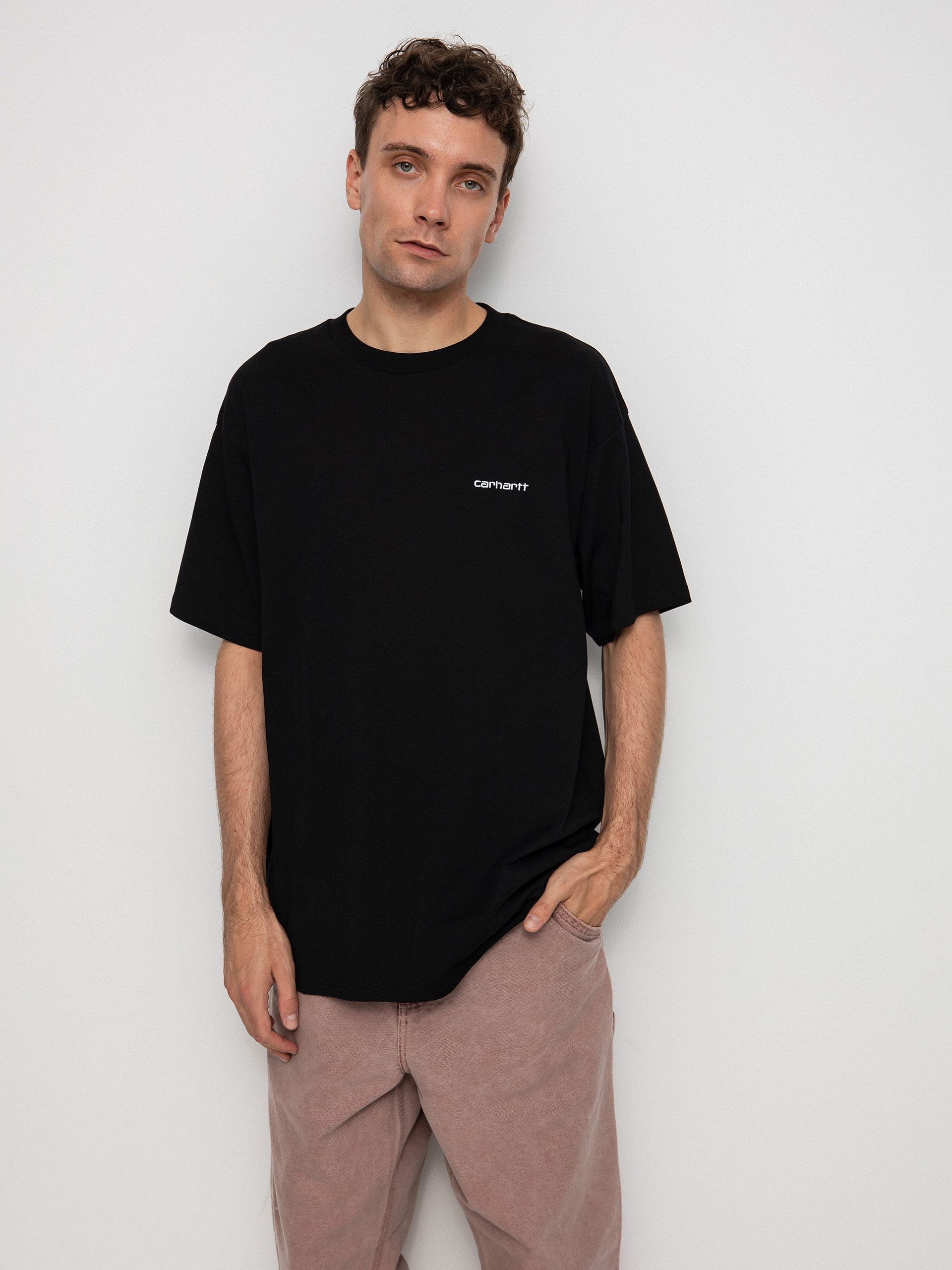 Carhartt WIP Тениска Script Embroidery (black/white)