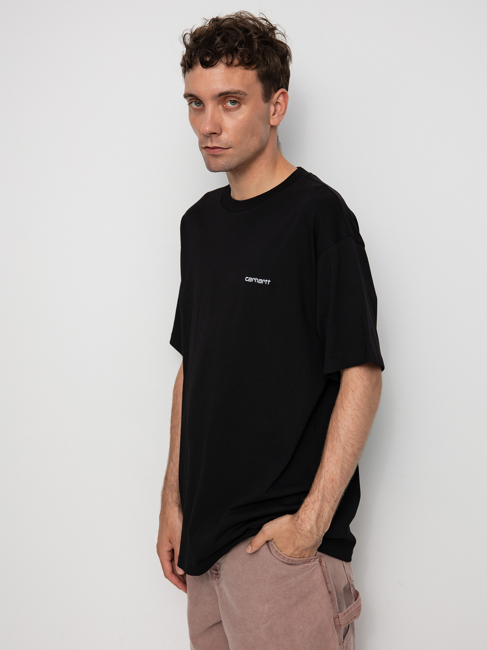 Carhartt WIP Тениска Script Embroidery (black/white)