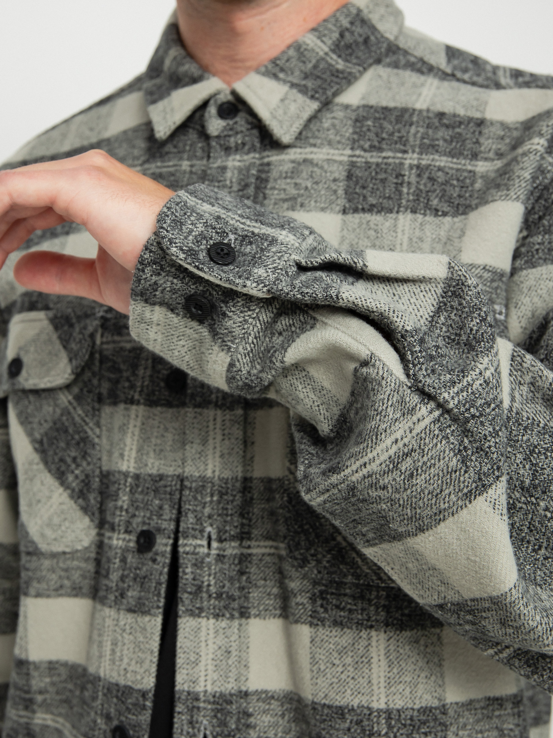 Brixton Риза Bowery Heavy Weight Ls (black/charcoal)