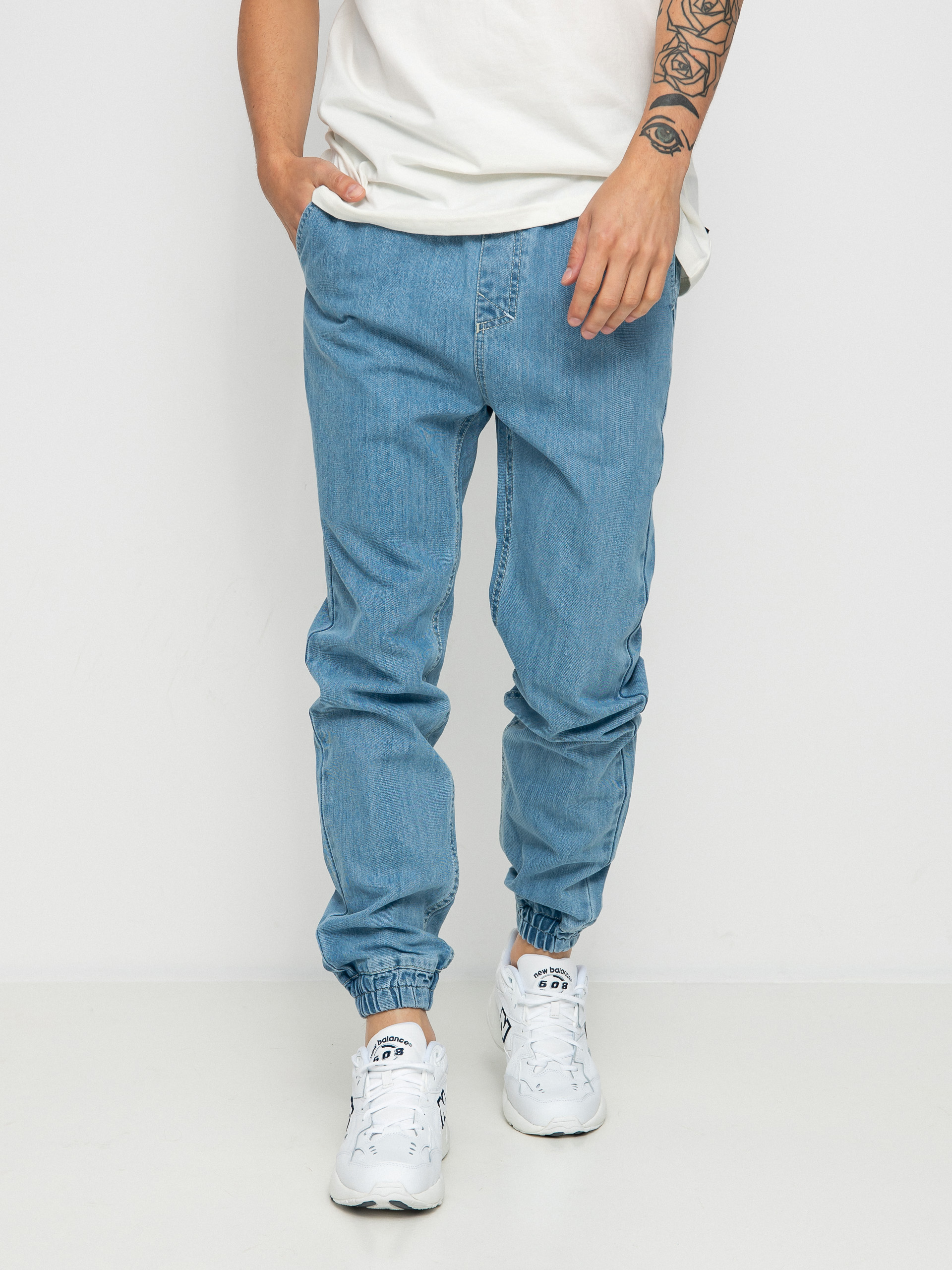 MassDnm Панталони Signature 2.0 Joggers Jeans Sneaker Fit (light blue)