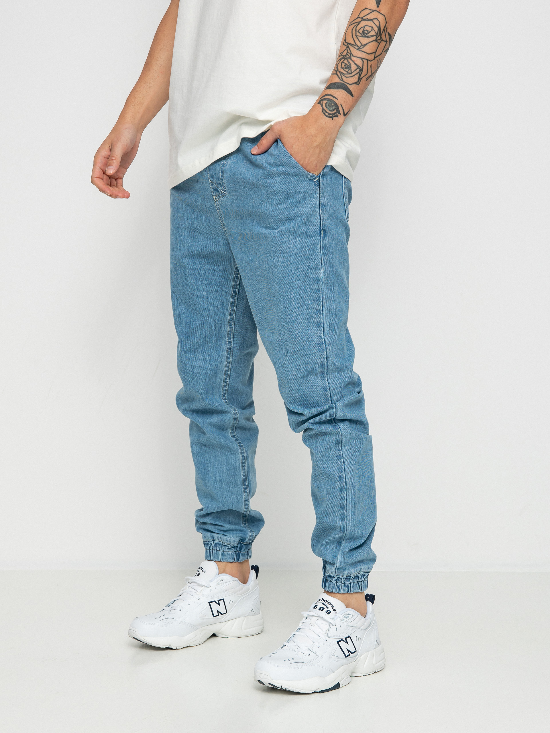MassDnm Панталони Signature 2.0 Joggers Jeans Sneaker Fit (light blue)