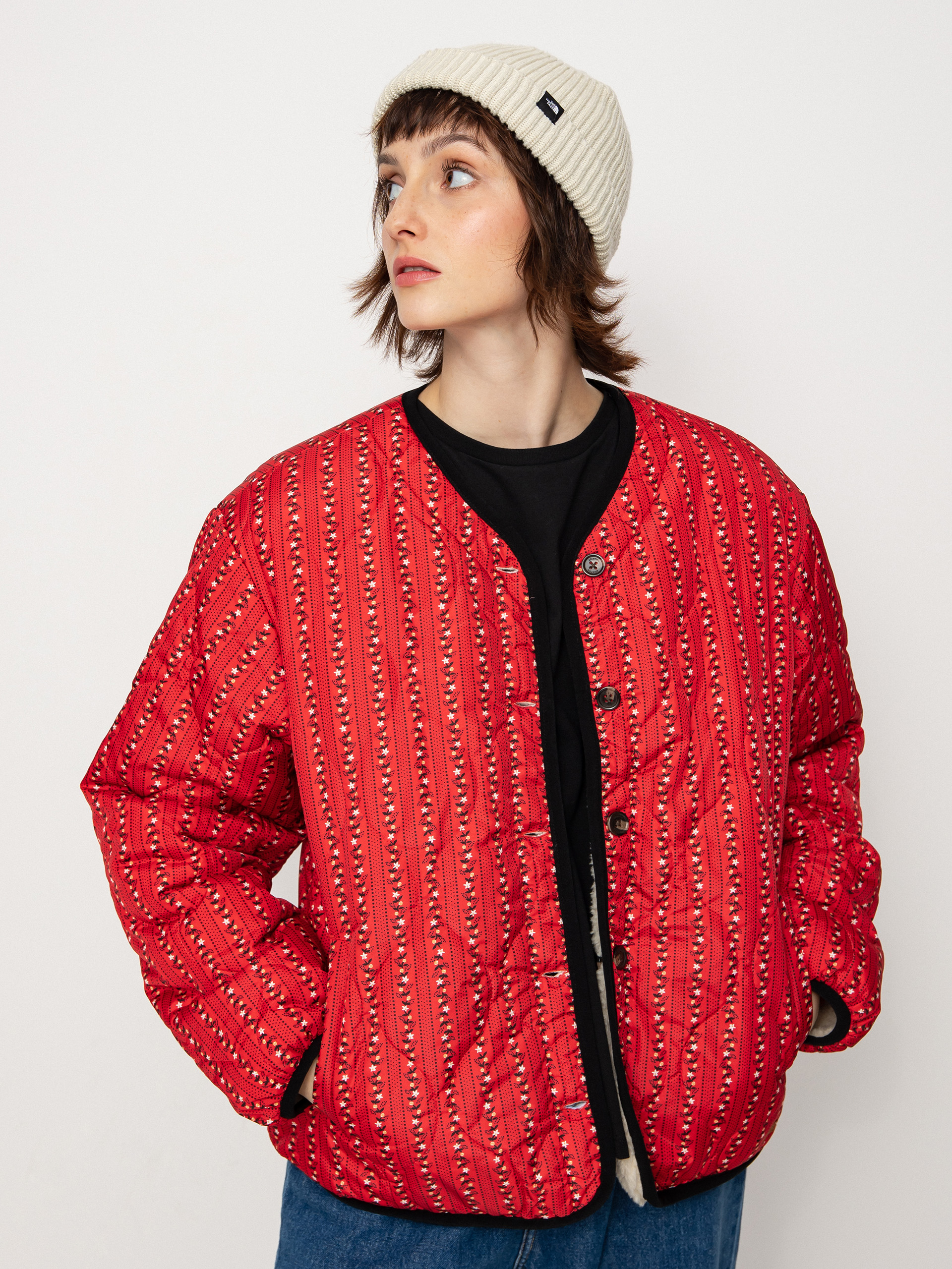 Brixton Яке Sherpa Reversible Padded Wmn (mars red praire floral)