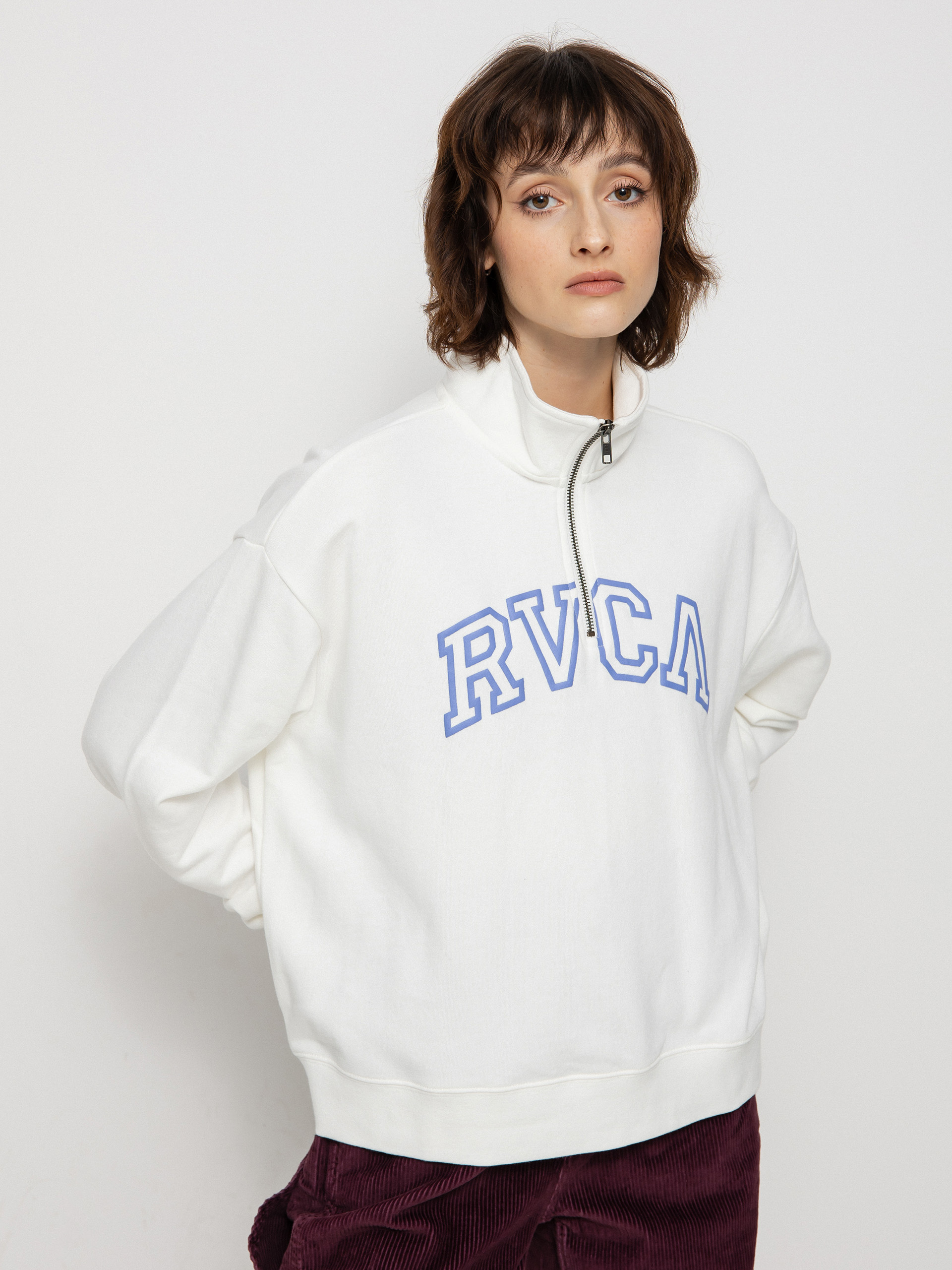 RVCA Суитшърт с качулка Arched HD Wmn (vintage white)