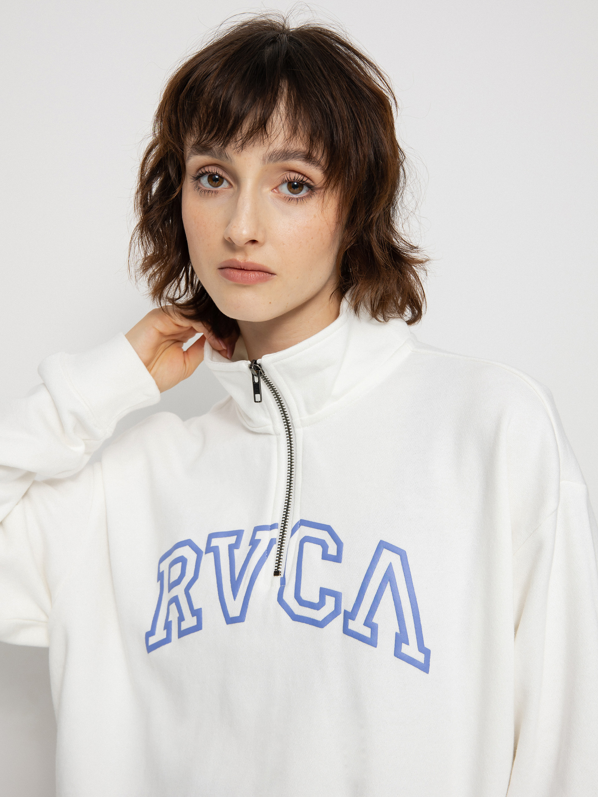 RVCA Суитшърт с качулка Arched HD Wmn (vintage white)