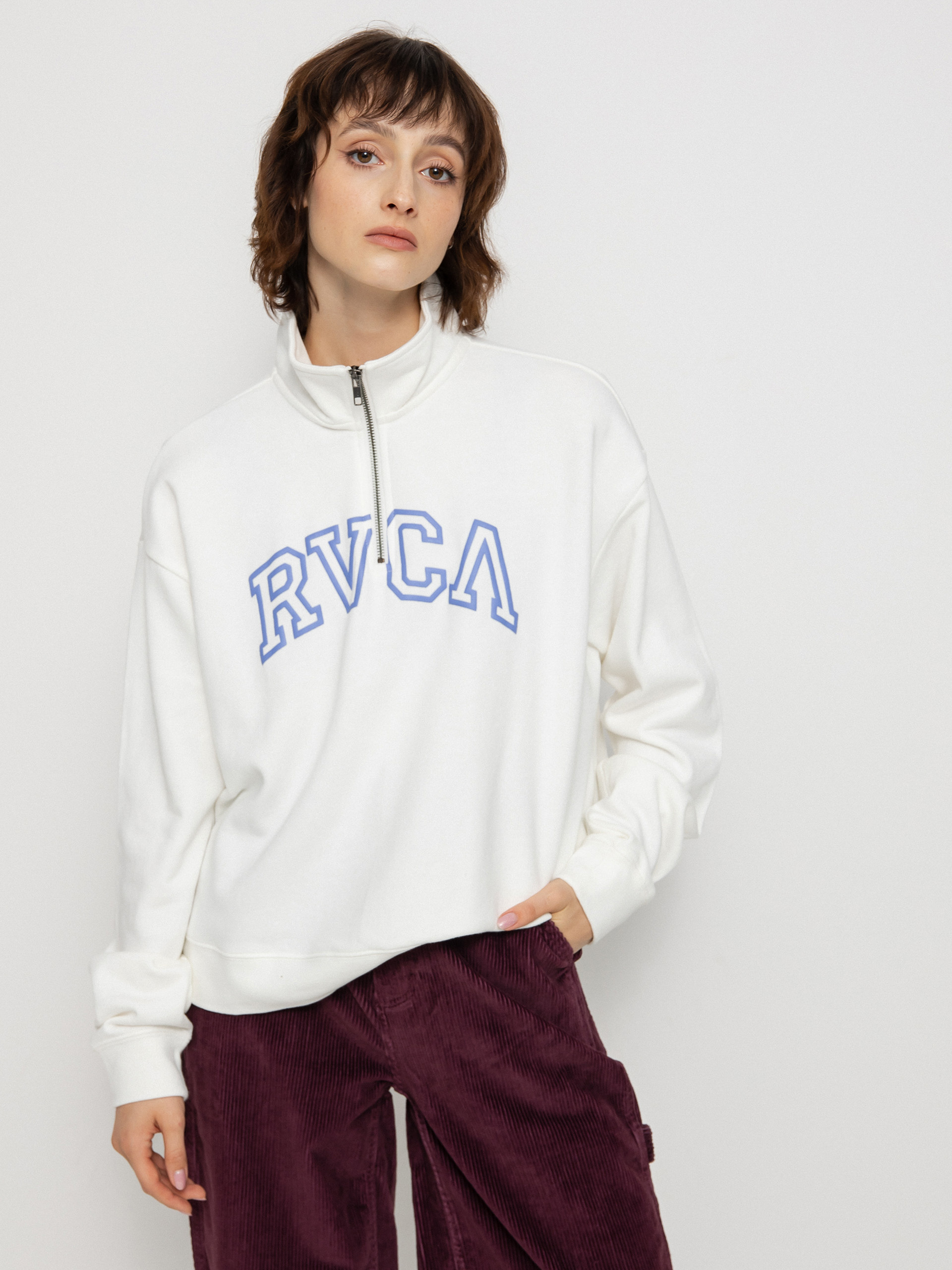 RVCA Суитшърт с качулка Arched HD Wmn (vintage white)