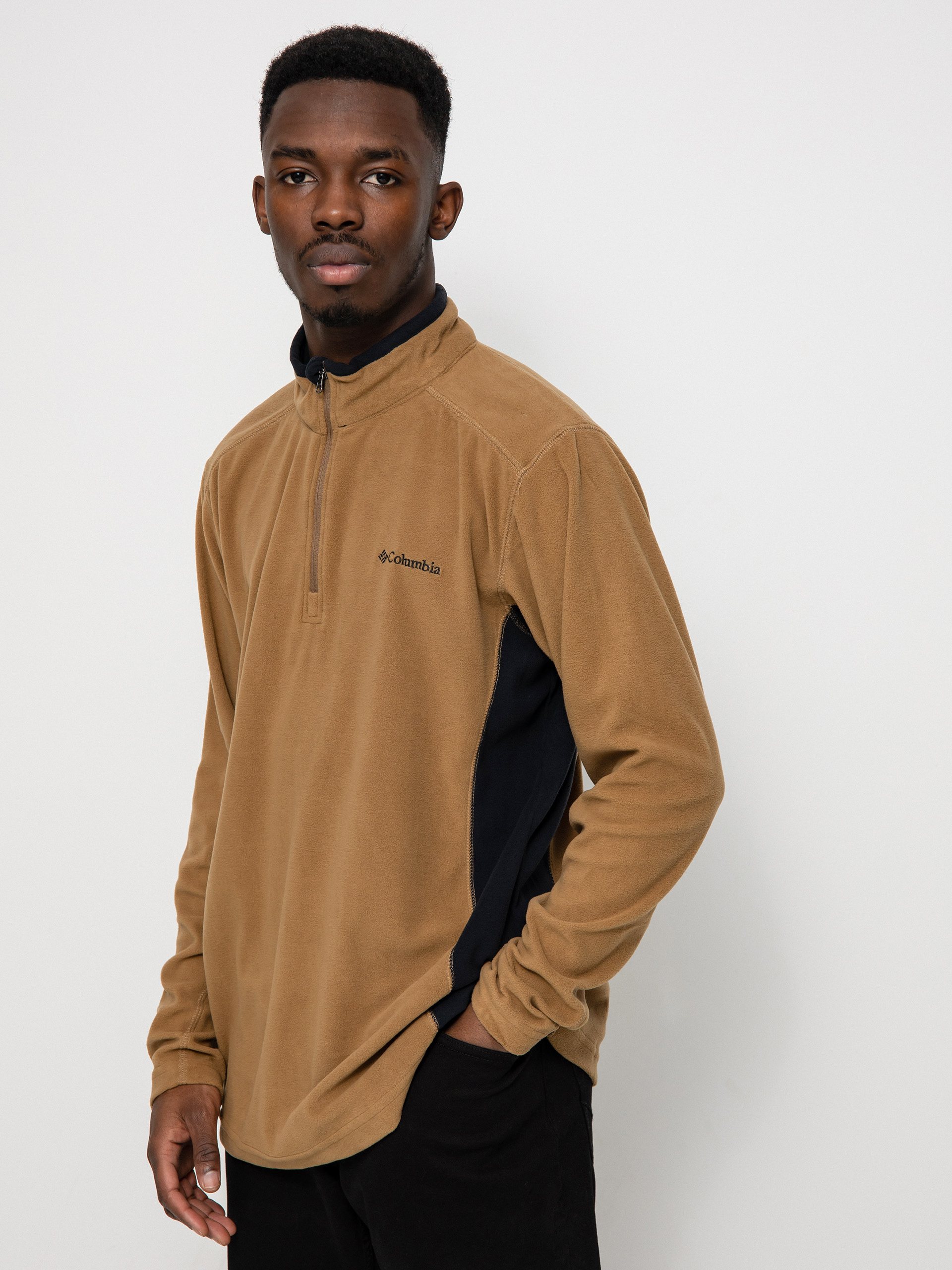 Мъжки Columbia Поларени суитшърти Klamath Range II Half Zip (delta black)