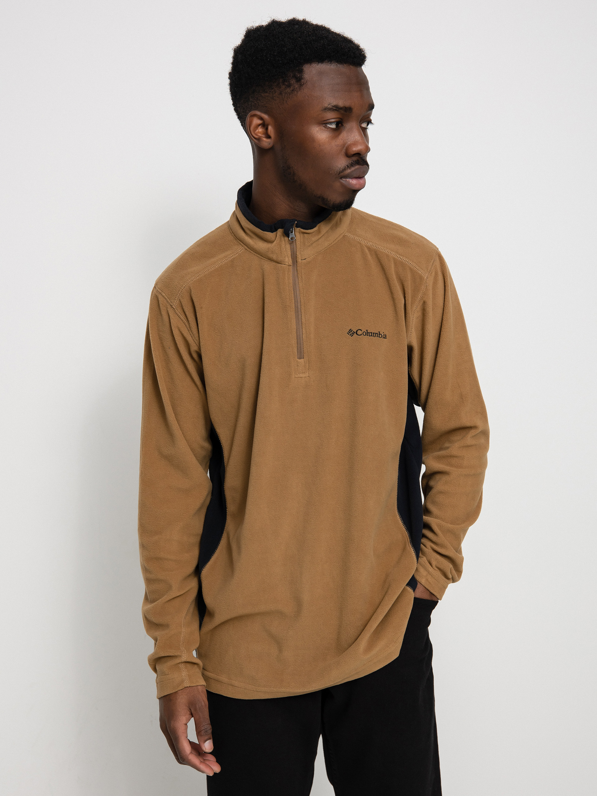 Мъжки Columbia Поларени суитшърти Klamath Range II Half Zip (delta black)