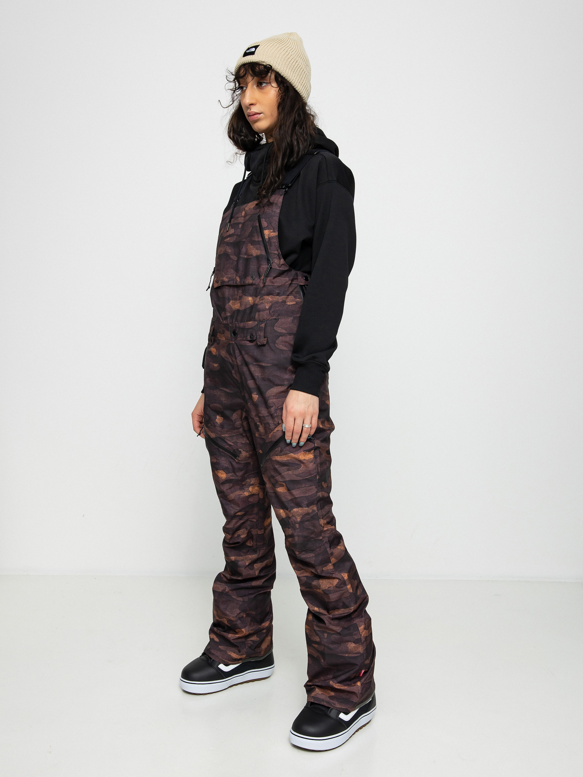 Дамско Volcom Сноуборд панталони Elm Stretch Gore Bib Overall (dusk camo)