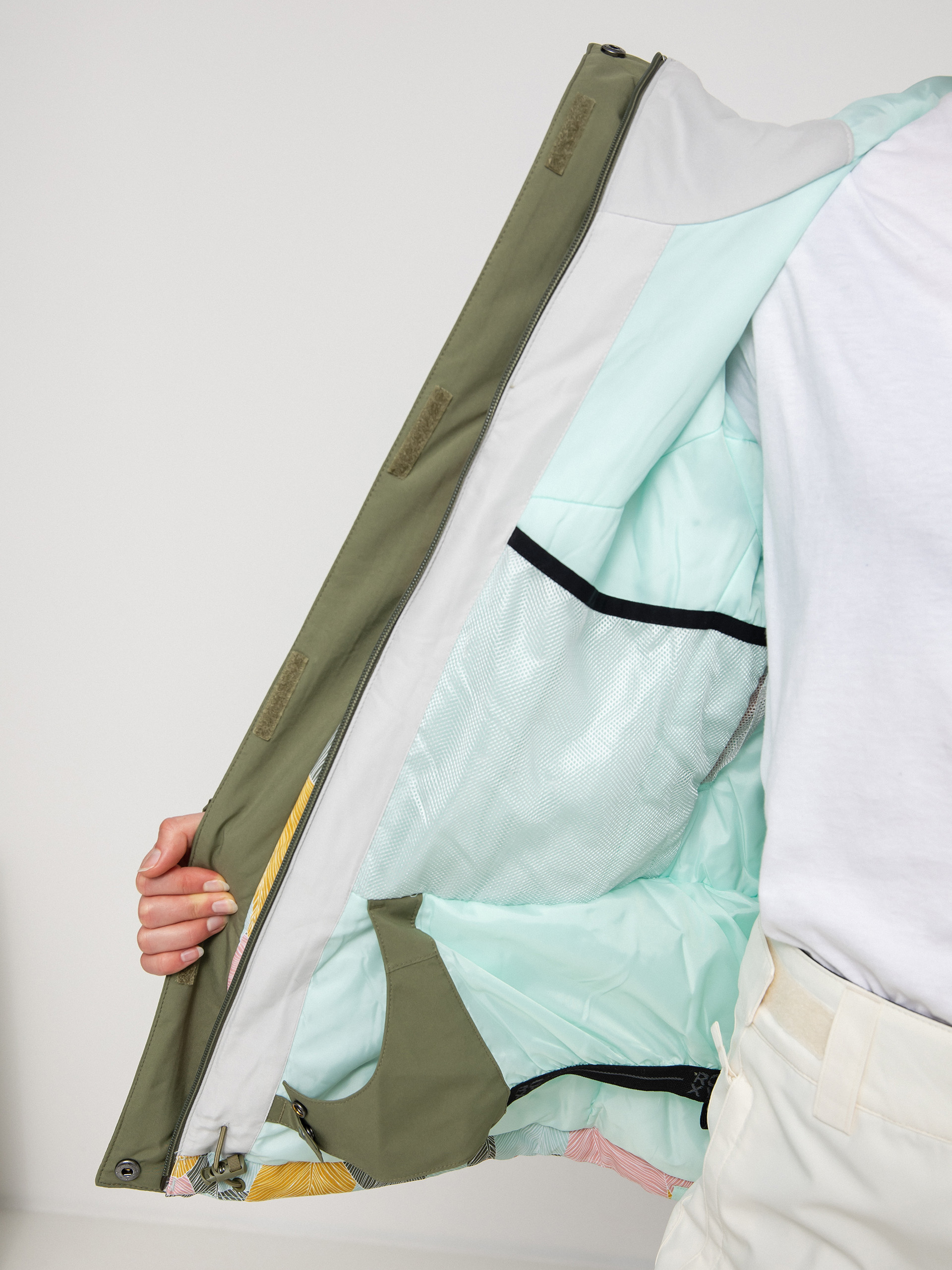 Дамска Roxy Сноуборд яке Galaxy Print Block (deep lichen green la palmeraie)