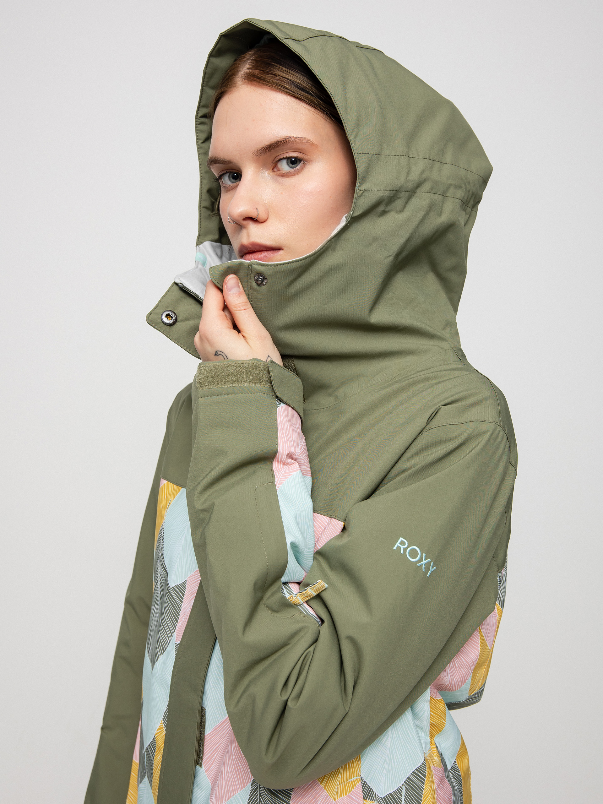 Дамска Roxy Сноуборд яке Galaxy Print Block (deep lichen green la palmeraie)