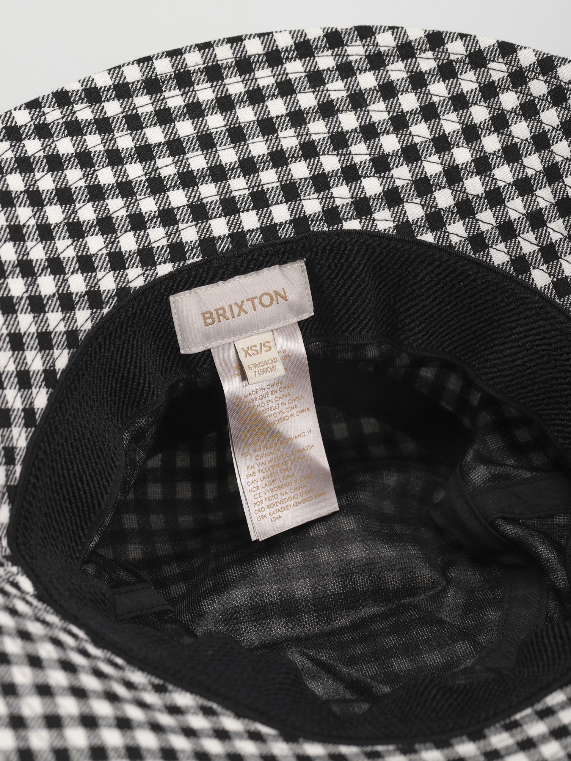 Brixton Шапка с периферия Petra Packable Bucket Hat (black gingham)