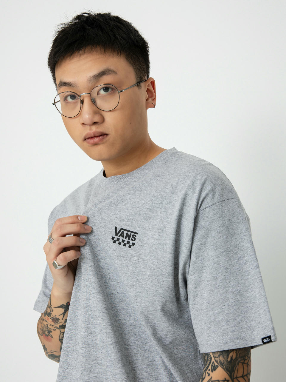 Vans Тениска Left Chest Logo II (athletic heather/black)