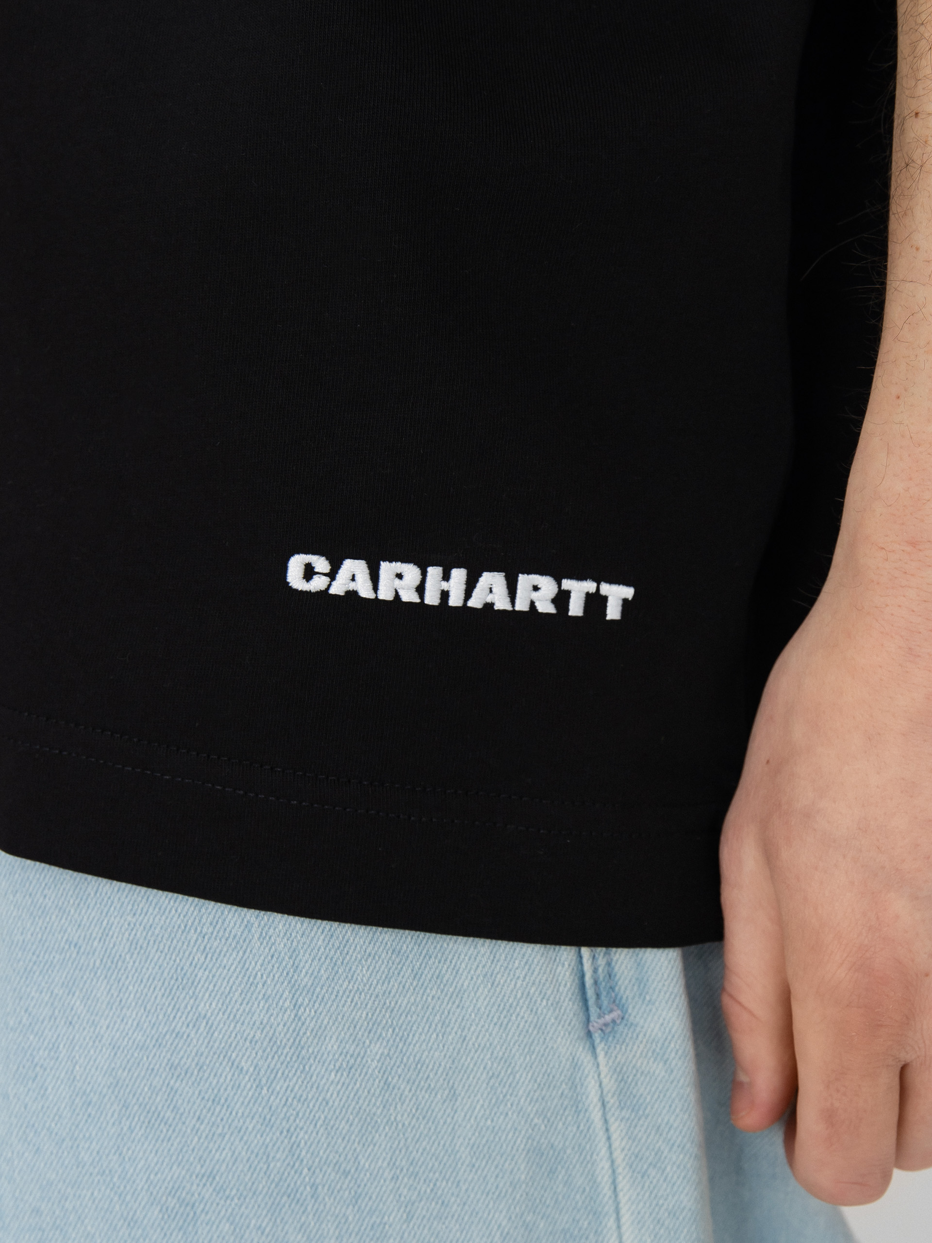 Carhartt WIP Тениска Link Script (black/white)