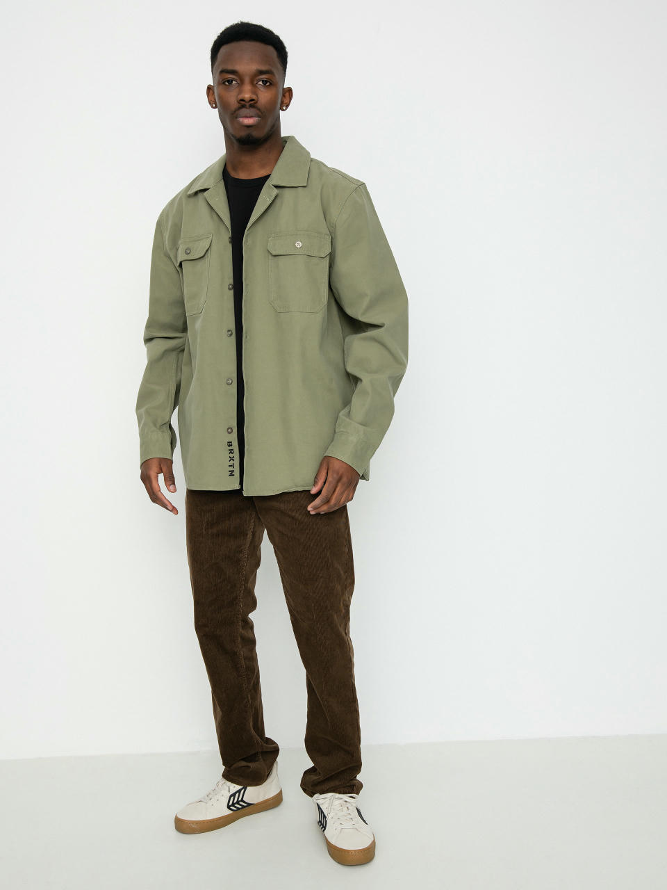 Brixton Риза Bowery Surplus Overshirt Ls (olive surplus)