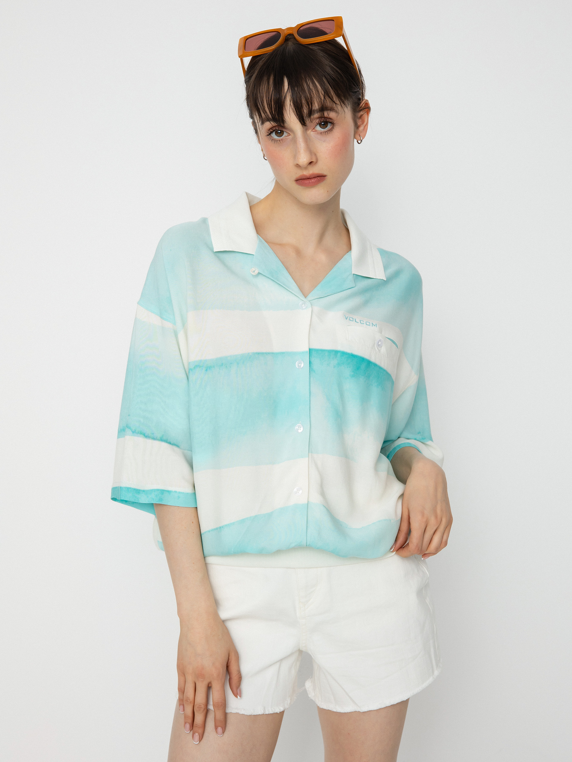 Volcom Риза Stay Stripes Wmn (pale aqua)