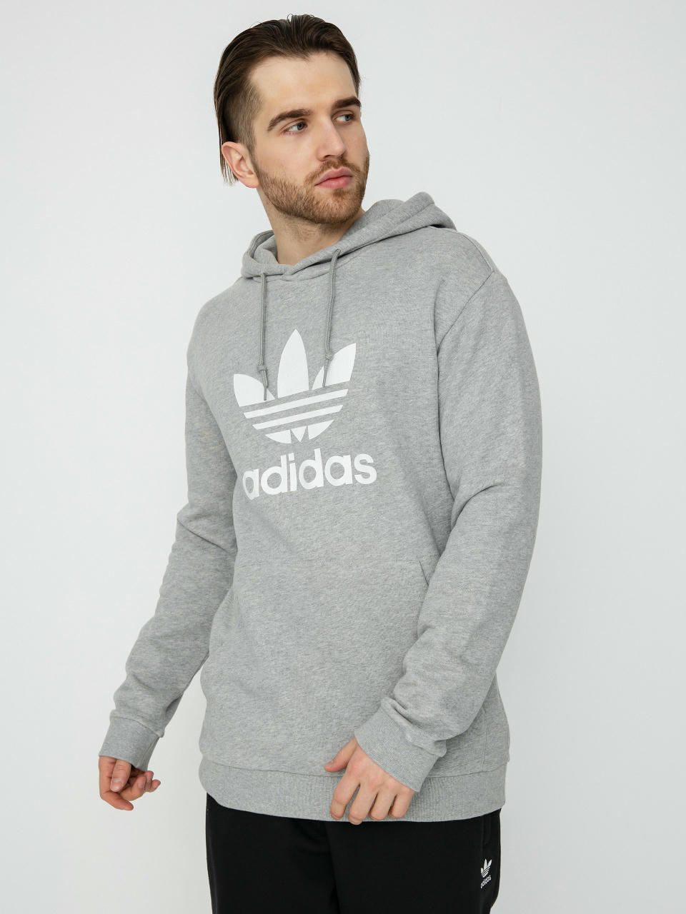 adidas Originals Суитшърт с качулка Trefoil HD (mgreyh)