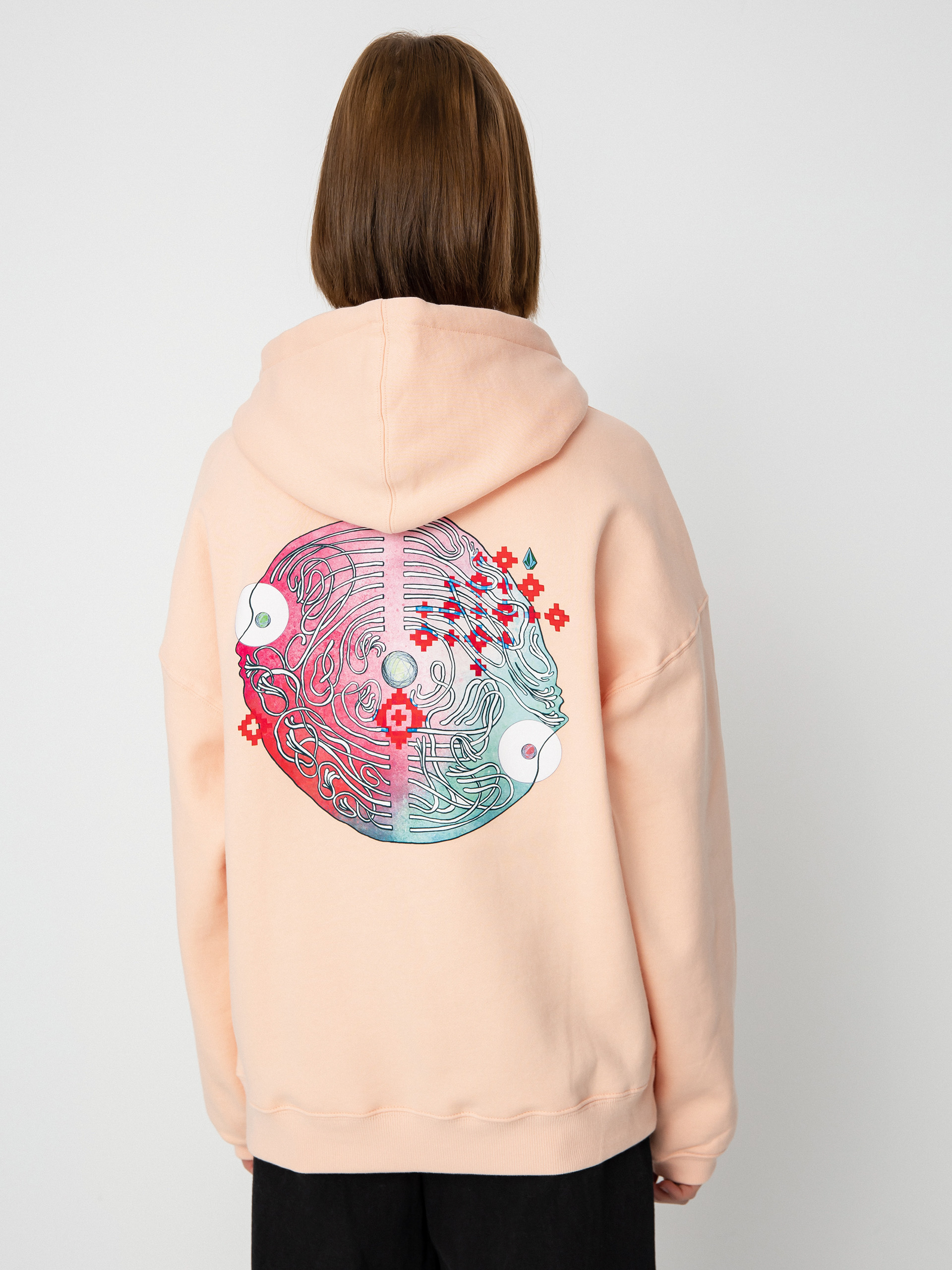 Volcom Суитшърт с качулка Fa Ed Merlin Murray HD Wmn (melon)