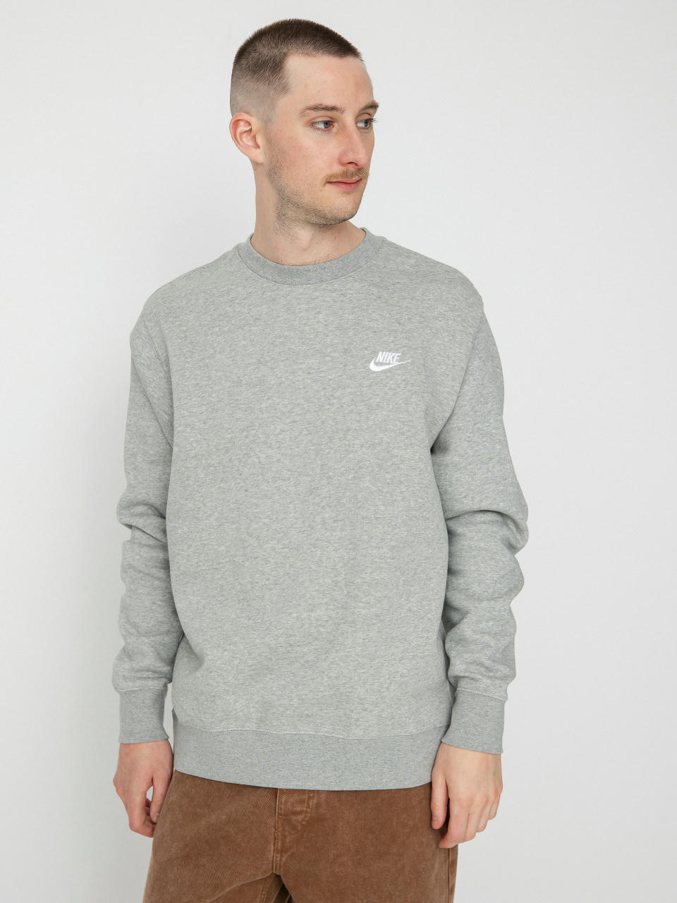 Суитшърт Nike SB Club (dk grey heather/white)