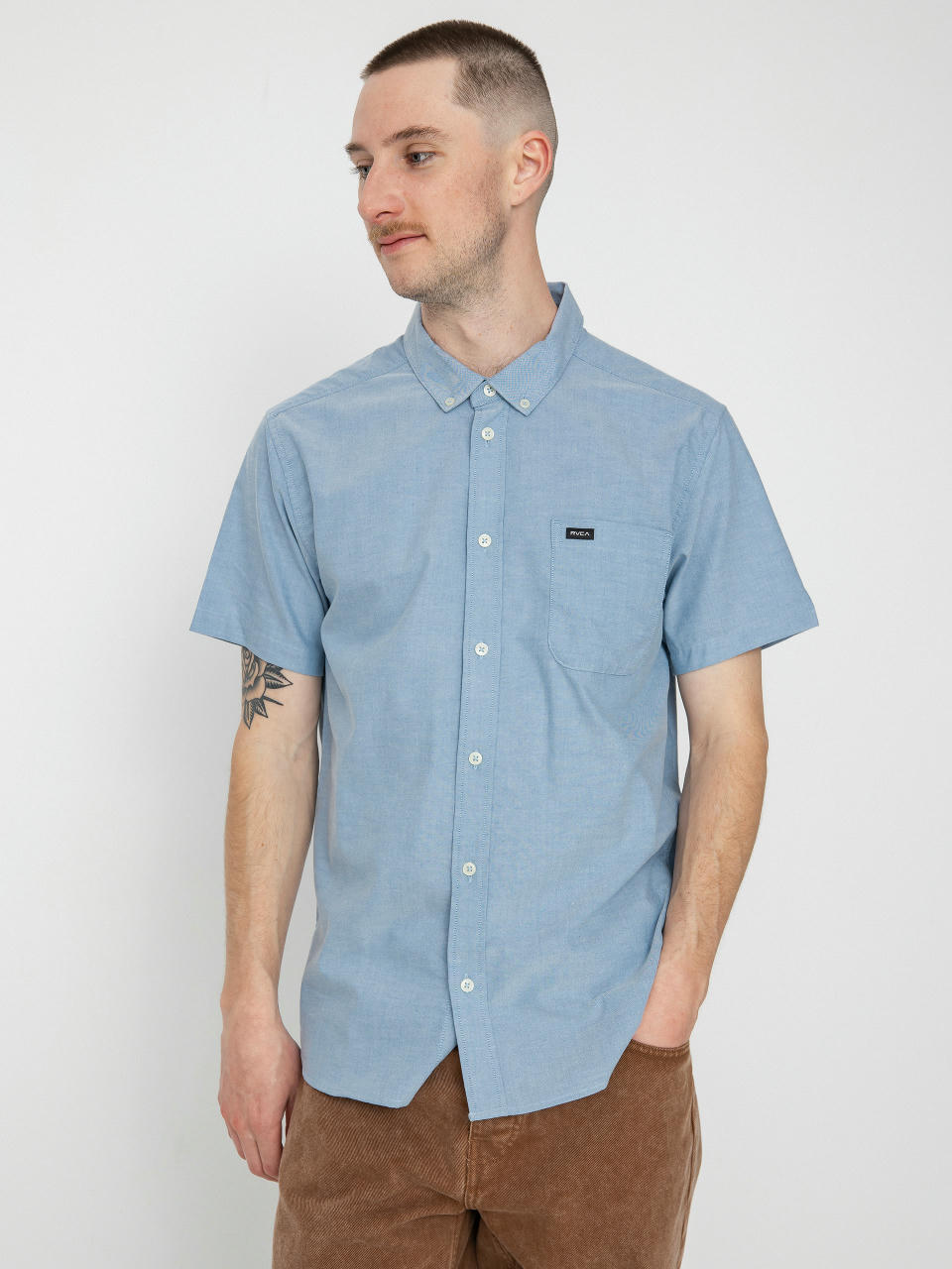 RVCA Риза Thatll Do Stretch (oxford blue)