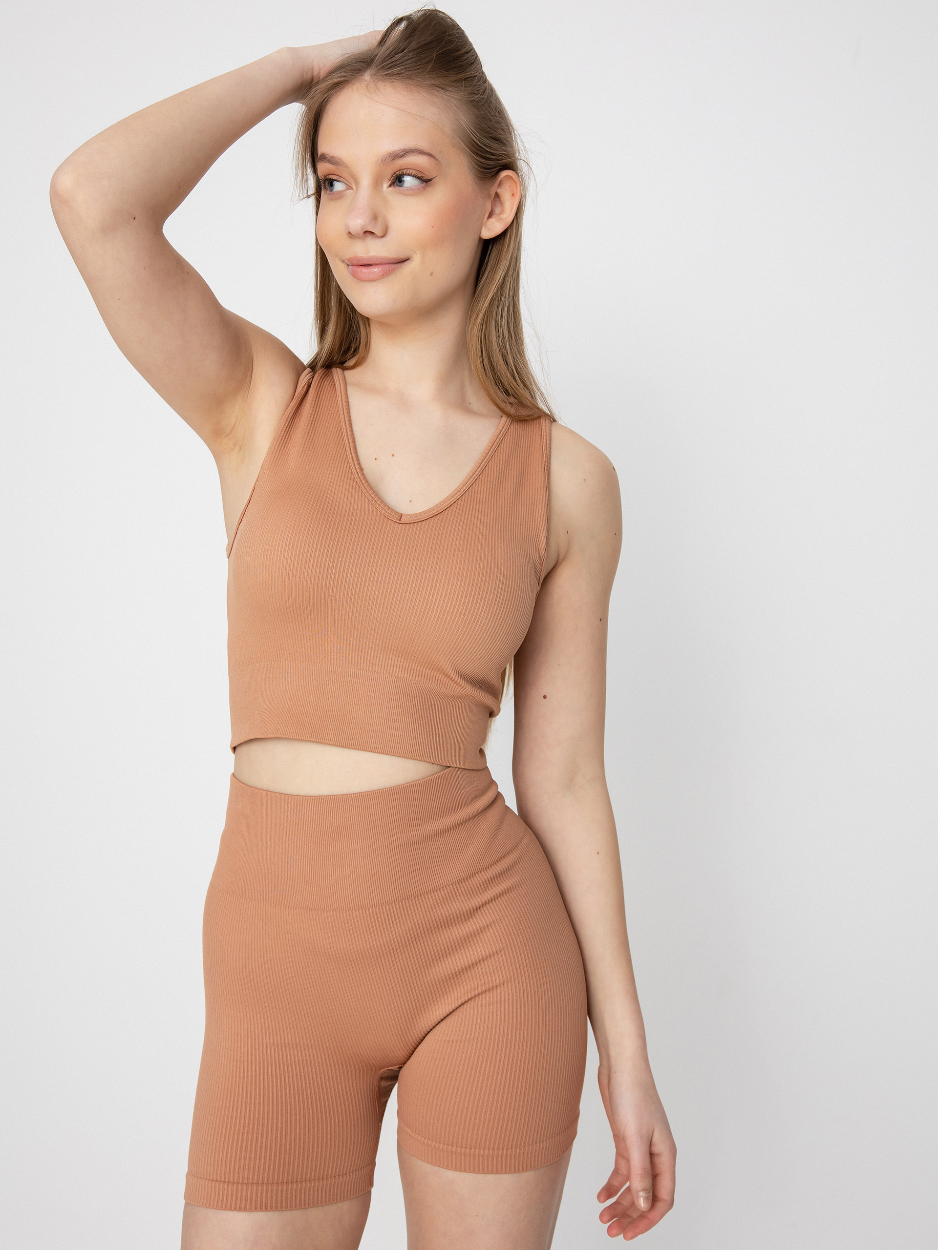 Roxy Бельо Biustonosz sportowy Chill Out Seamless V Wmn (mocha mousse)