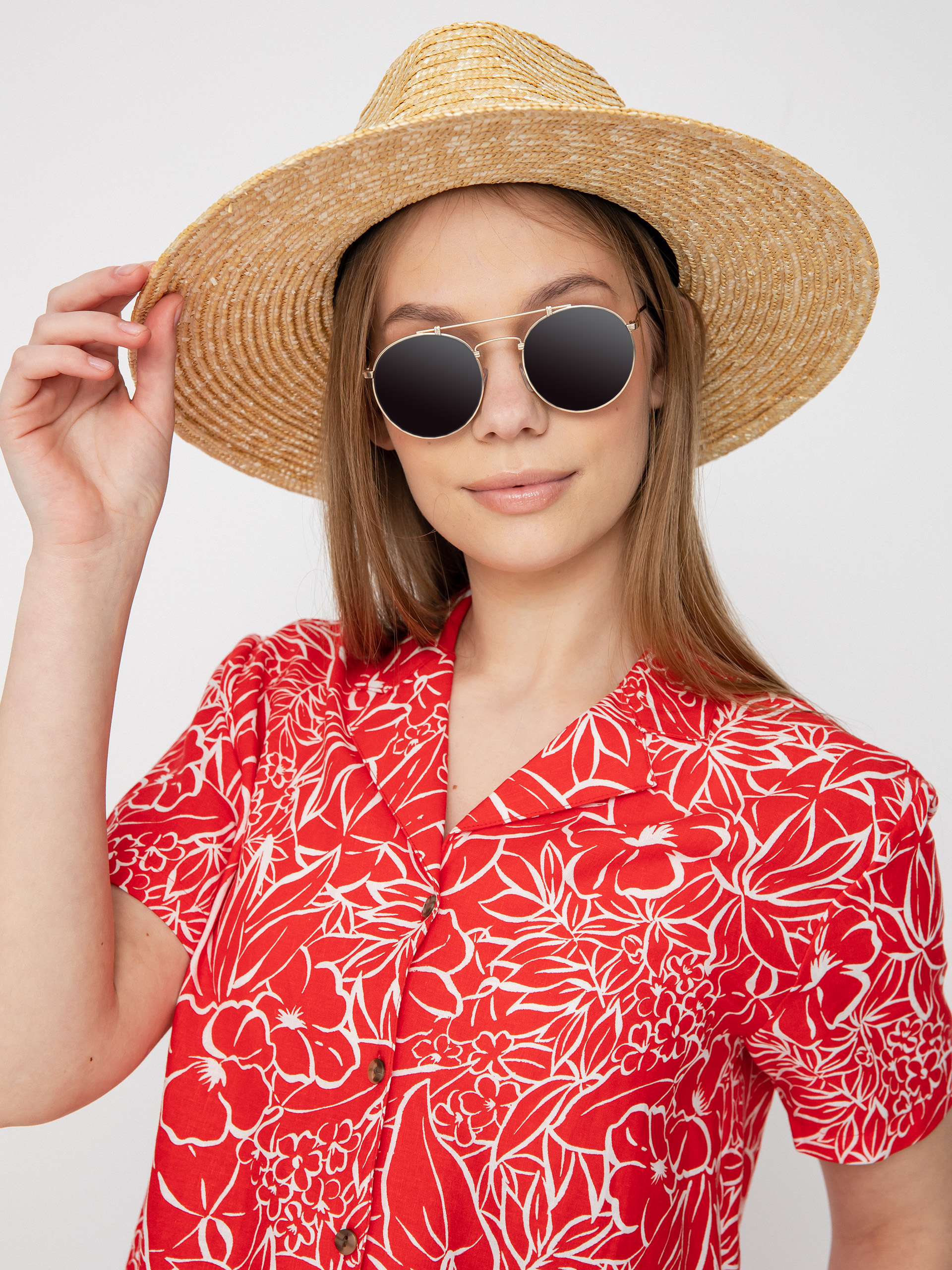 Brixton Риза Indo Linen Wmn (aloha red)