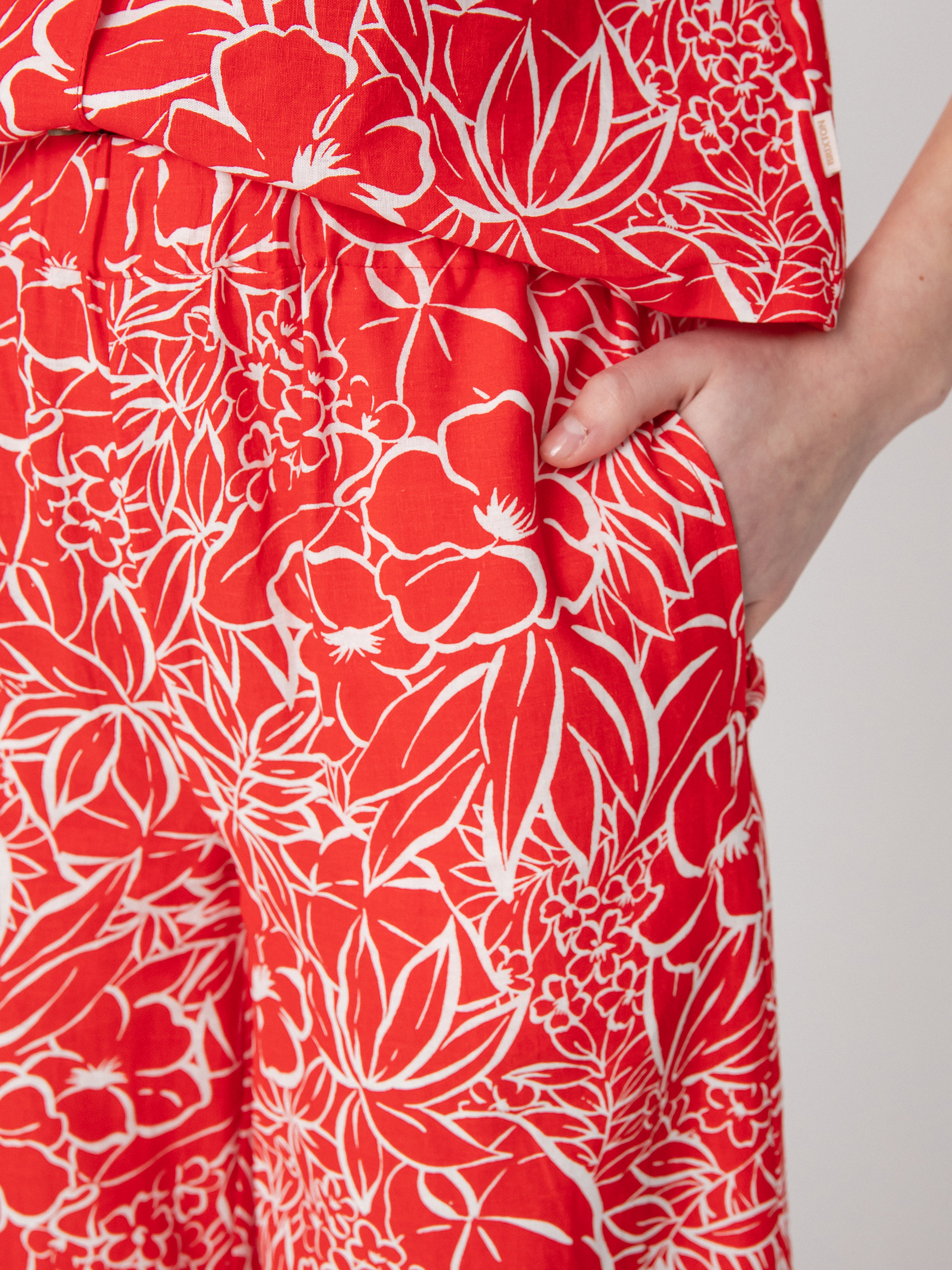 Brixton Панталони Indo Linen Wide Leg Wmn (aloha red)