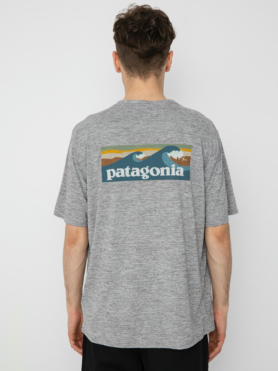 Patagonia Тениска Cap Cool Daily Graphic (boardshort logo abalone blue/feather grey)