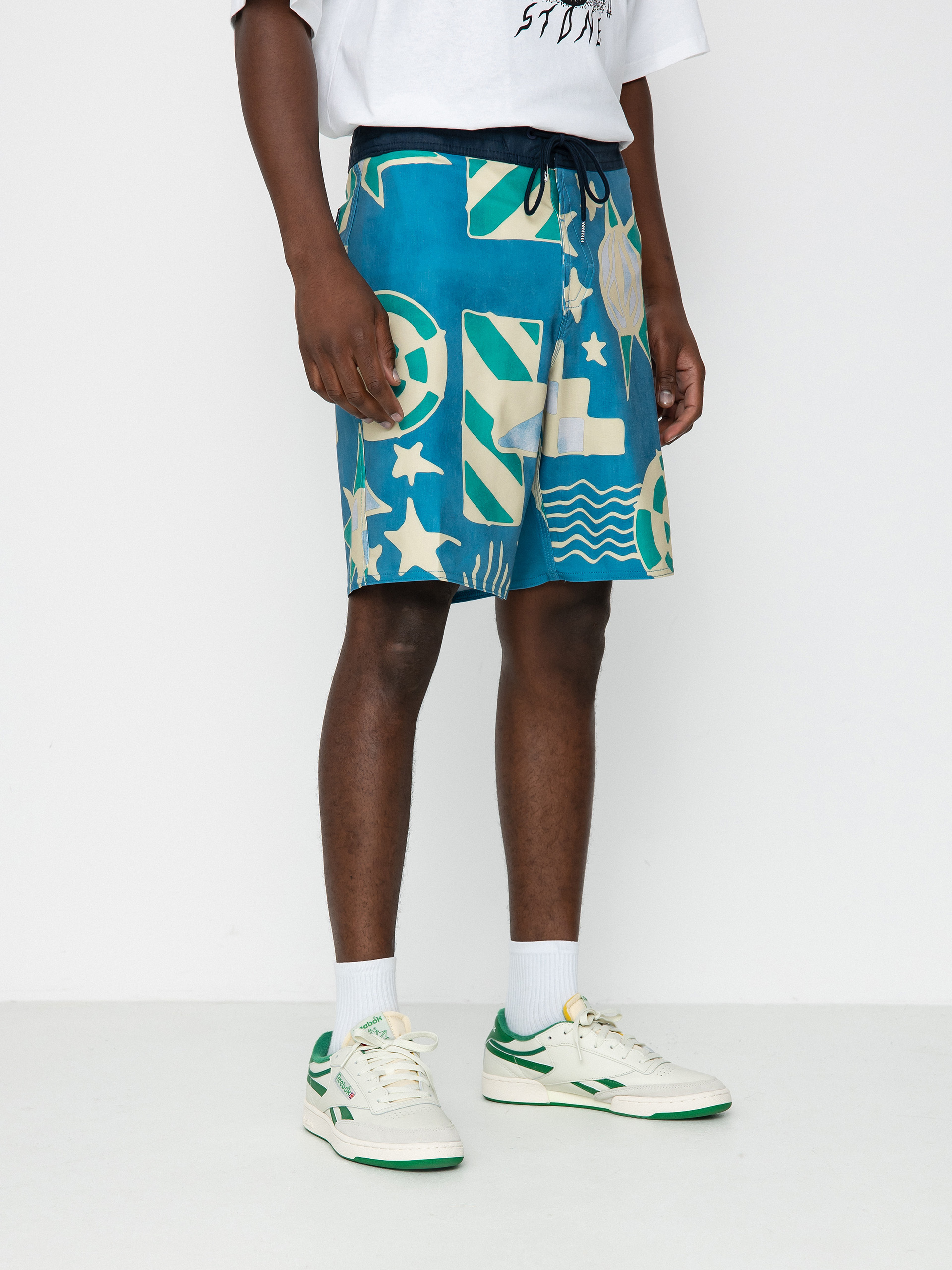 Volcom Плажни къси панталони Geo Stoney 19 (aged indigo)