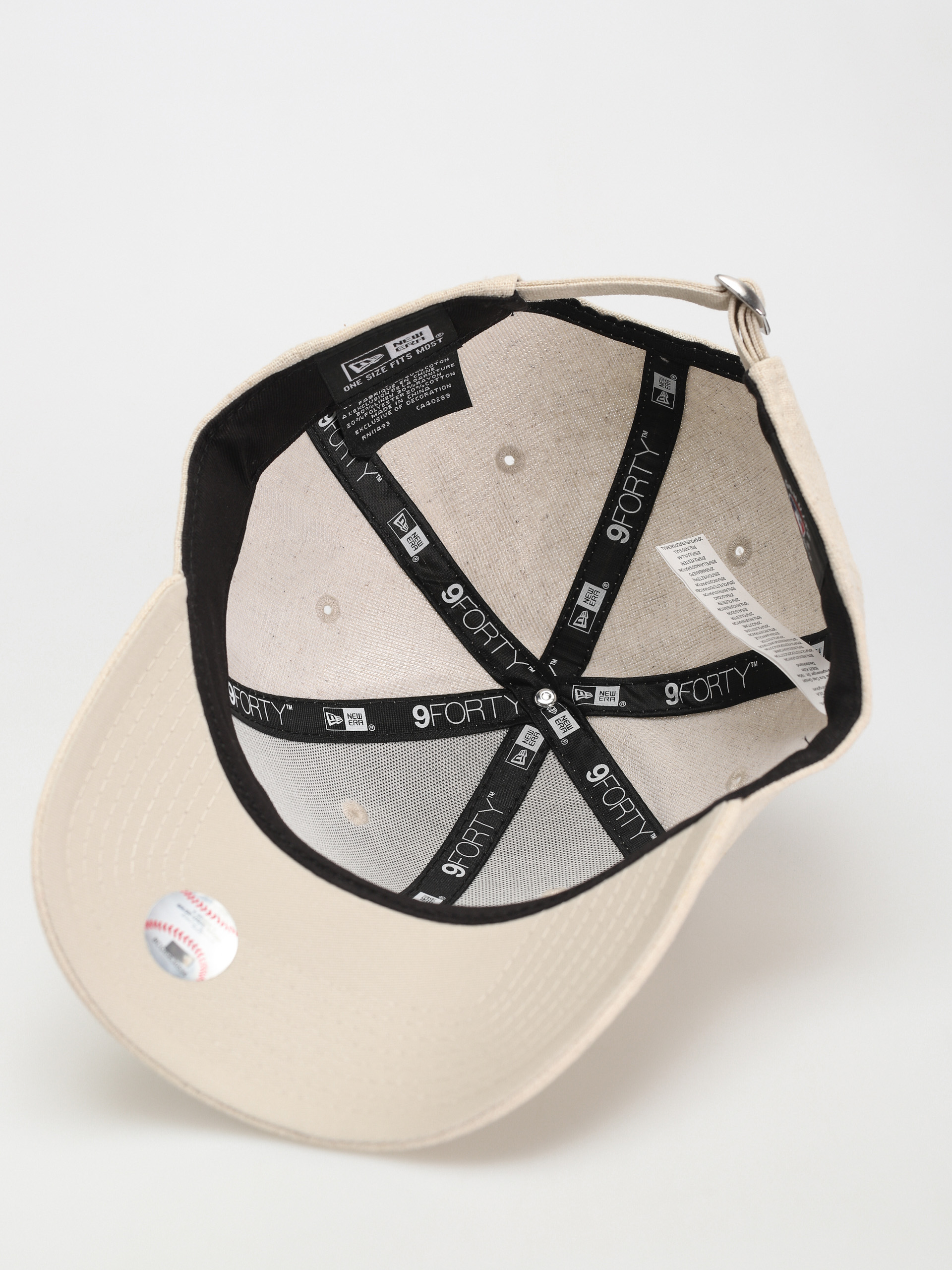New Era Шапка с козирка Linen 9Forty New York Yankees (stone/white)