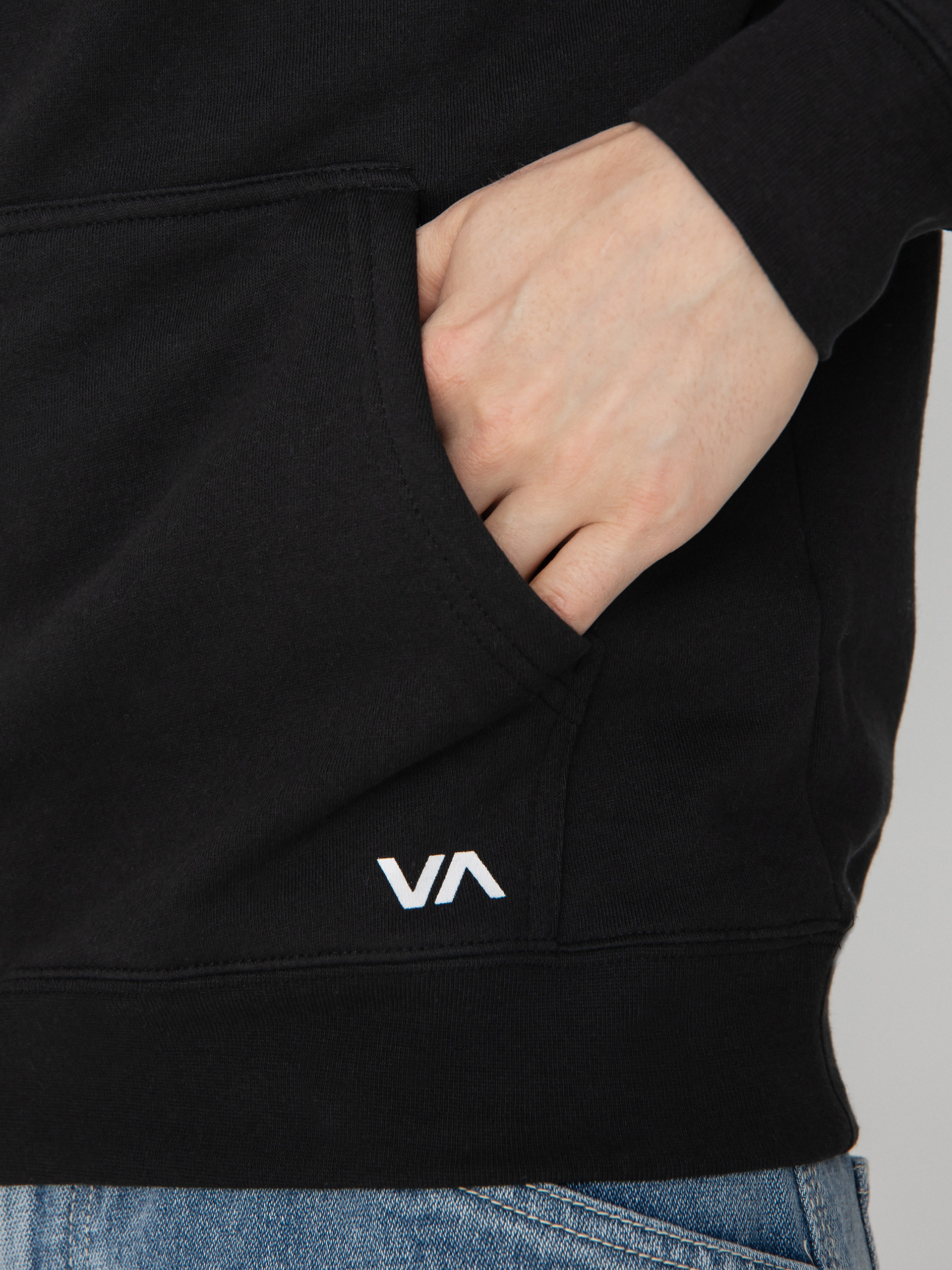 RVCA Суитшърт с качулка Big Rvca HD (black)