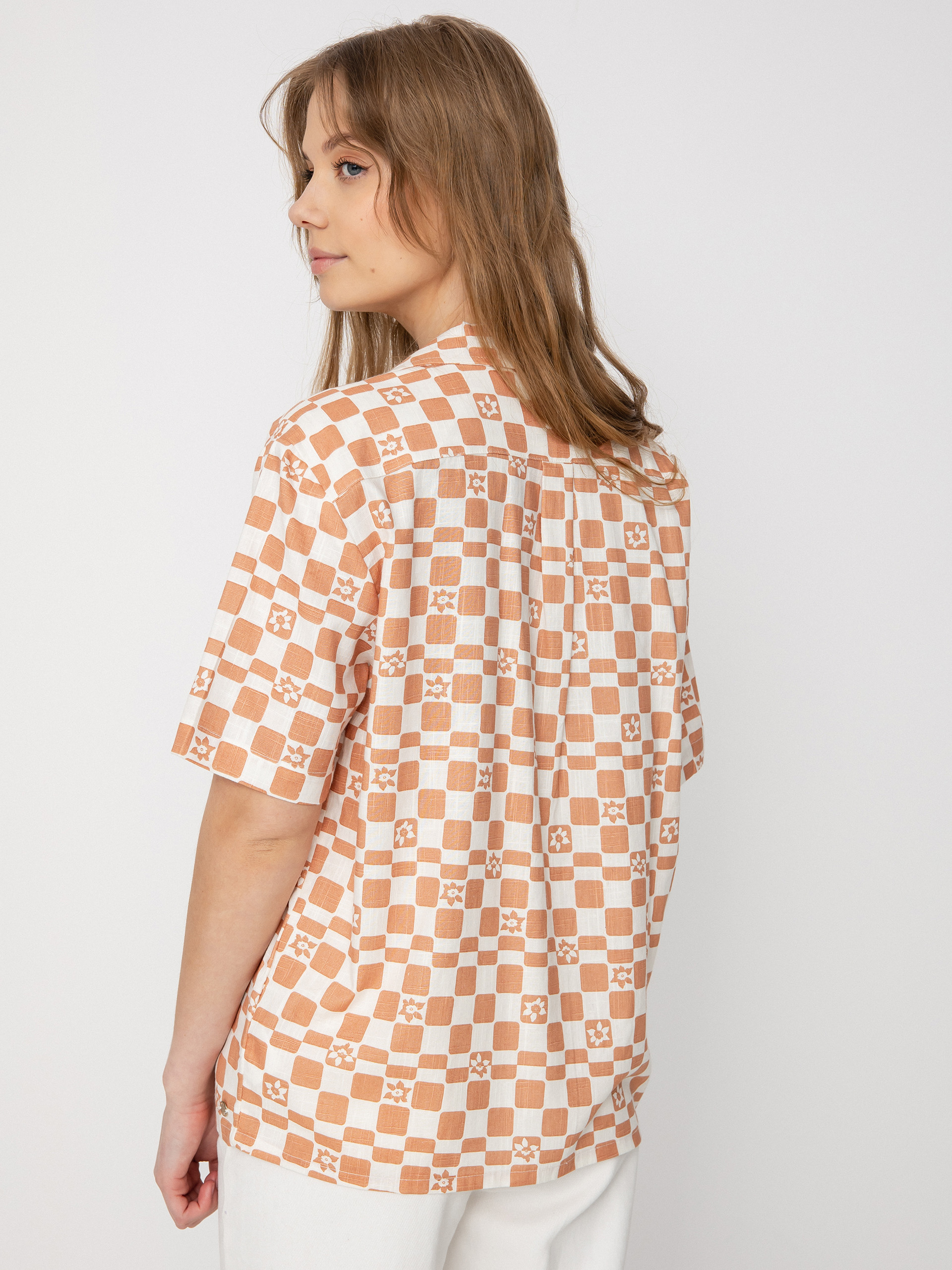 Roxy Риза Aloha Sunset Check Wmn (snow white sol power)