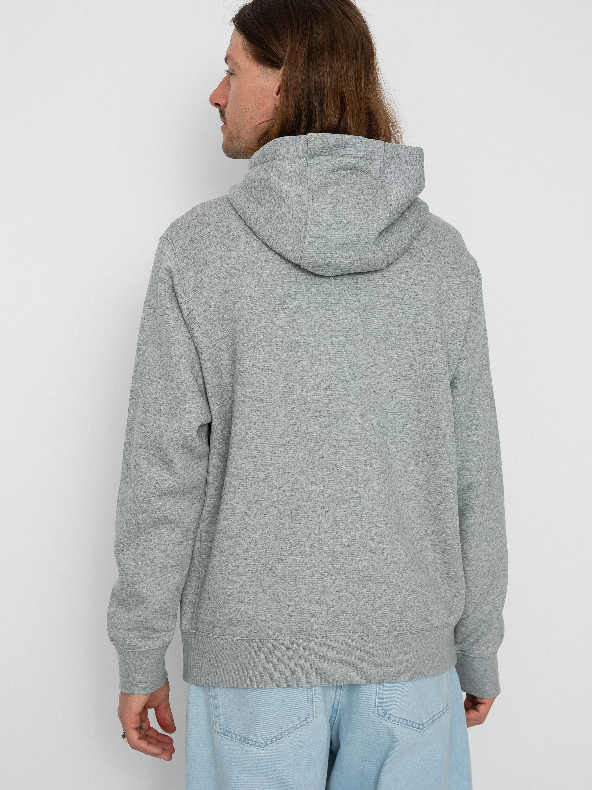 Nike Суитшърт с качулка Club Hoodie Po Bb HD (dk grey heather/matte silver/white)
