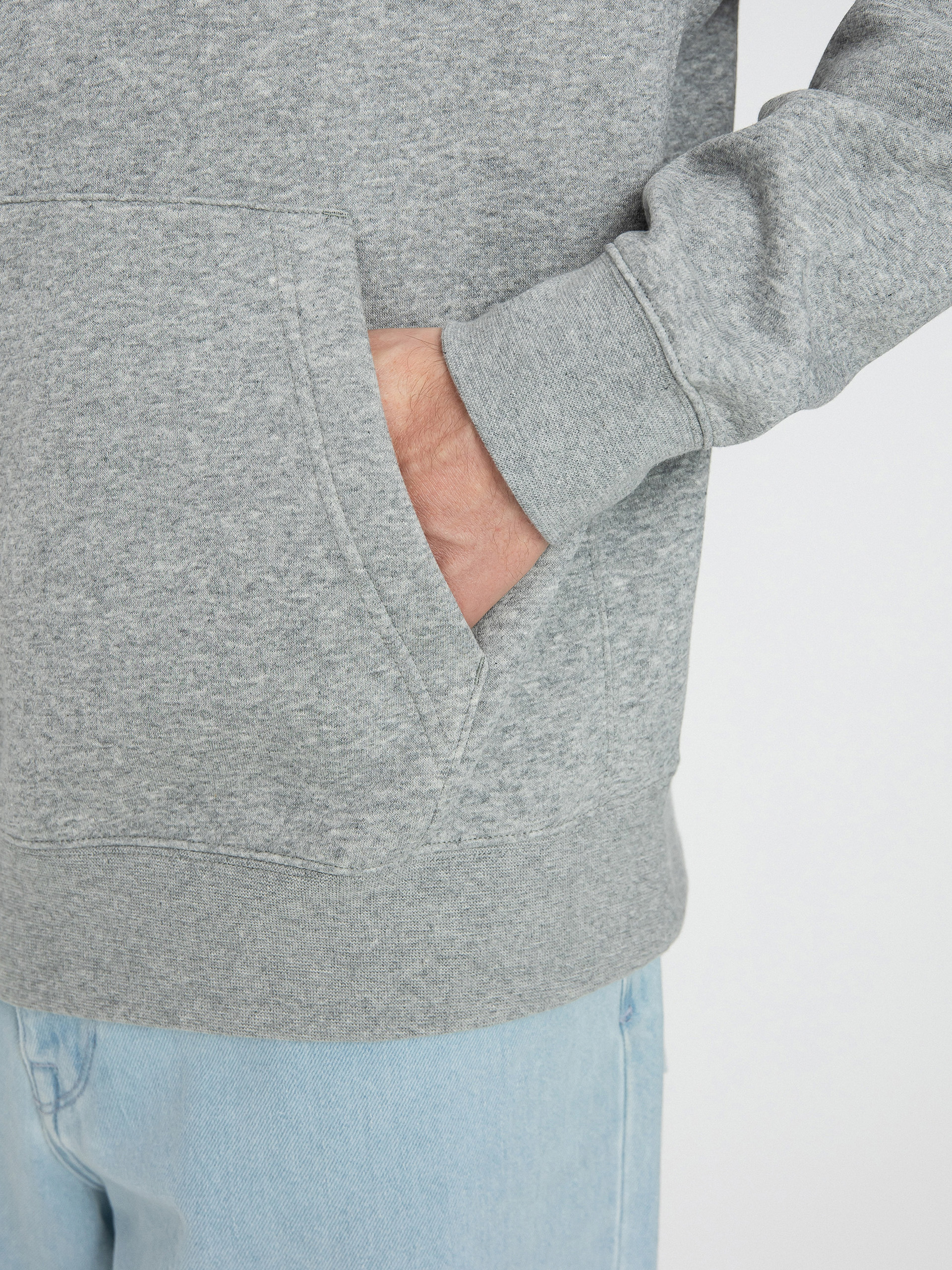 Nike Суитшърт с качулка Club Hoodie Po Bb HD (dk grey heather/matte silver/white)