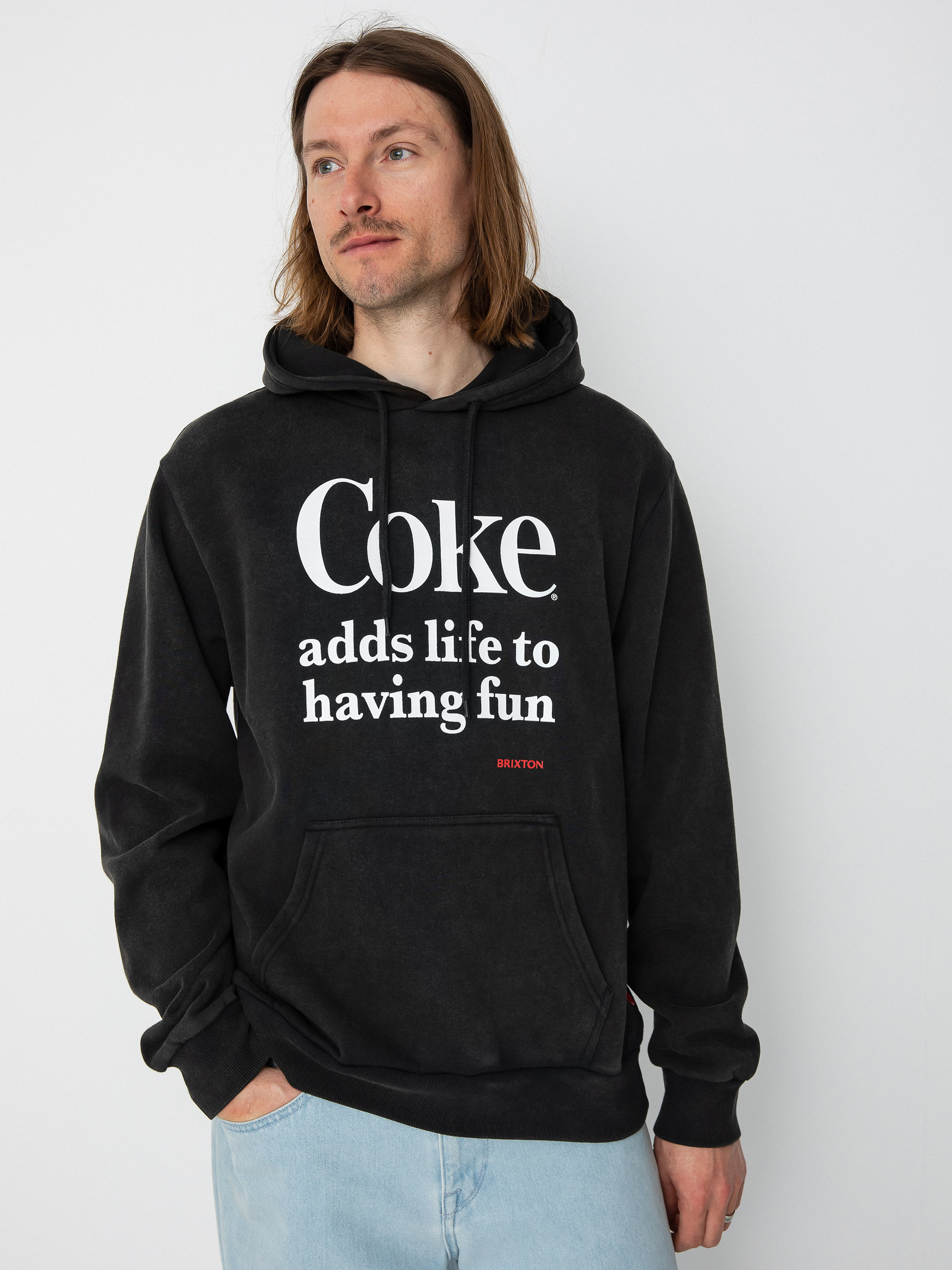 Brixton Суитшърт с качулка Coca-Cola Having Fun HD (black)