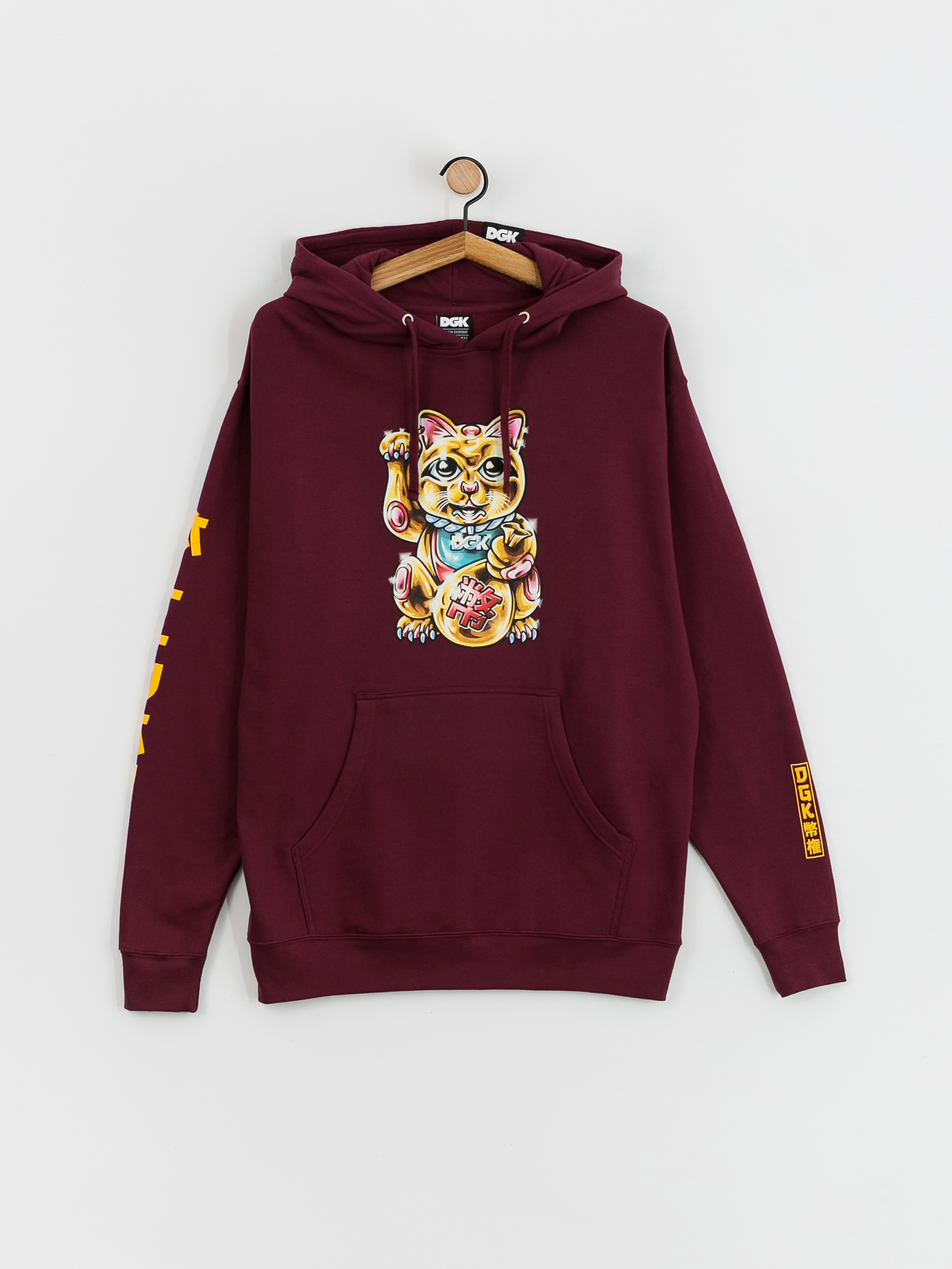 Суитшърт с качулка DGK Golden Cat HD (burgundy)