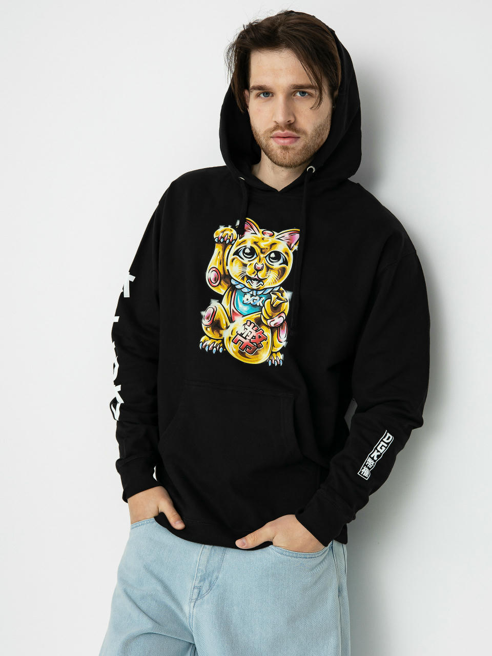 Суитшърт с качулка DGK Golden Cat HD (black)