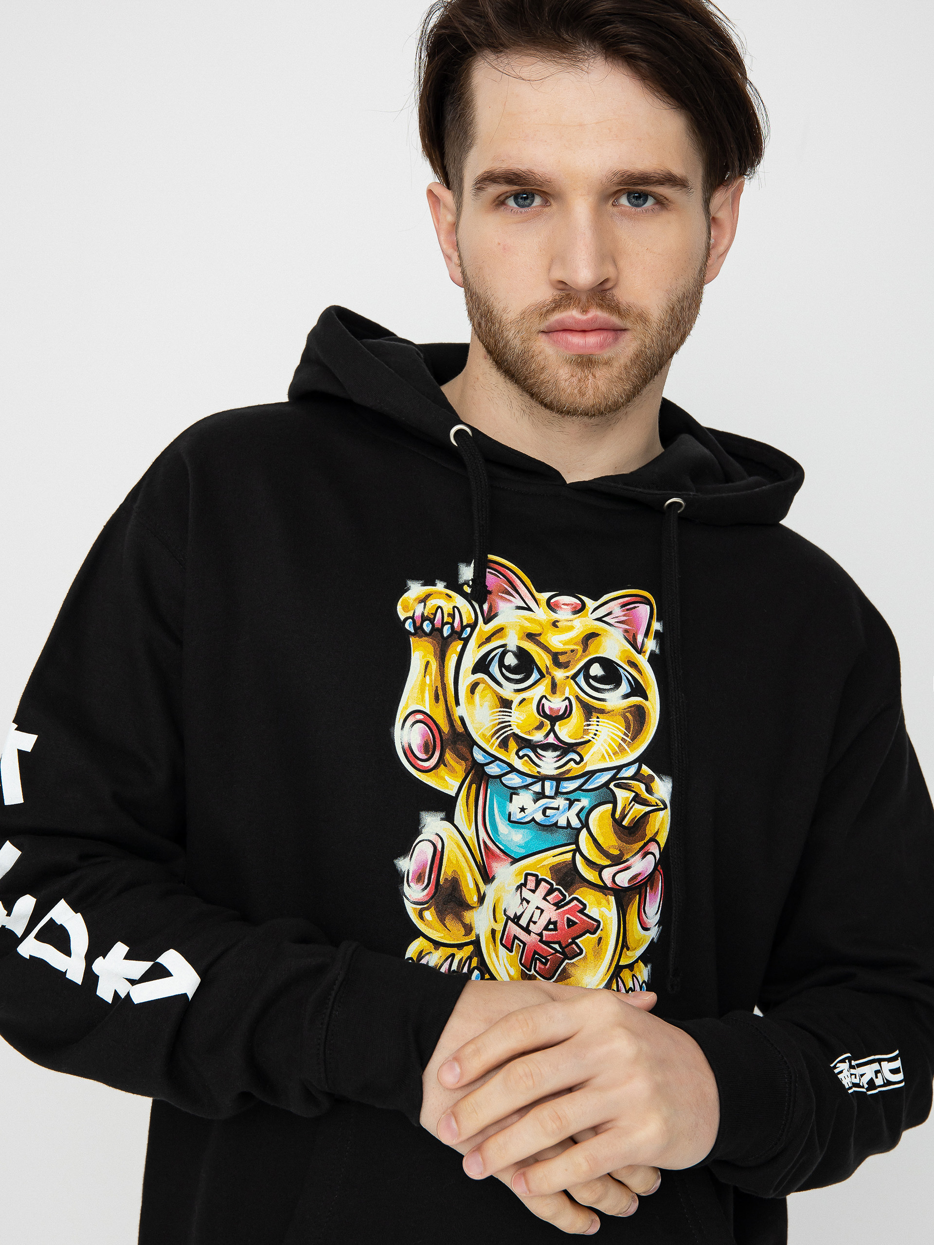 Суитшърт с качулка DGK Golden Cat HD (black)