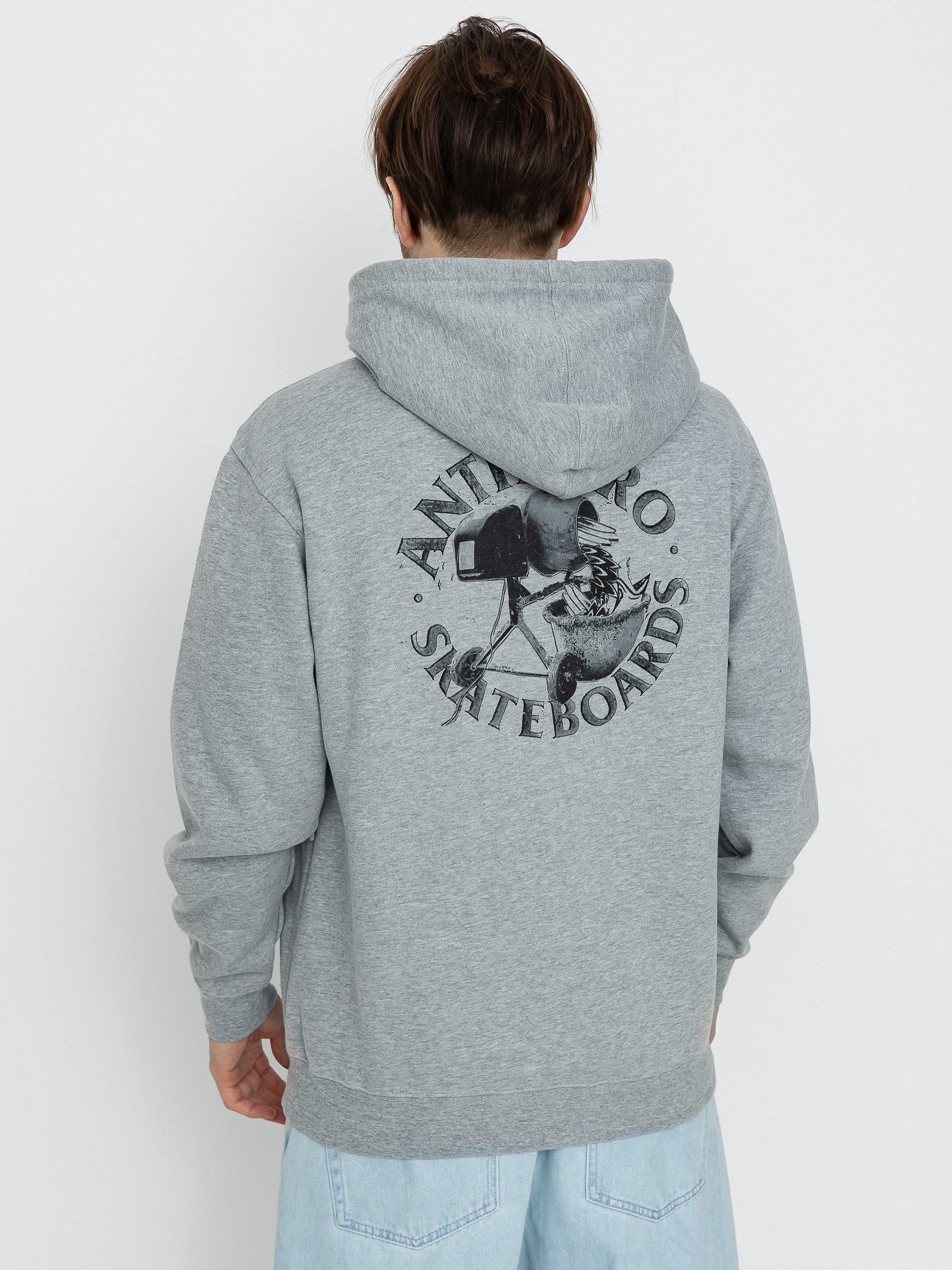 Суитшърт с качулка Antihero Diy Eagle HD (heather grey w/black prints)