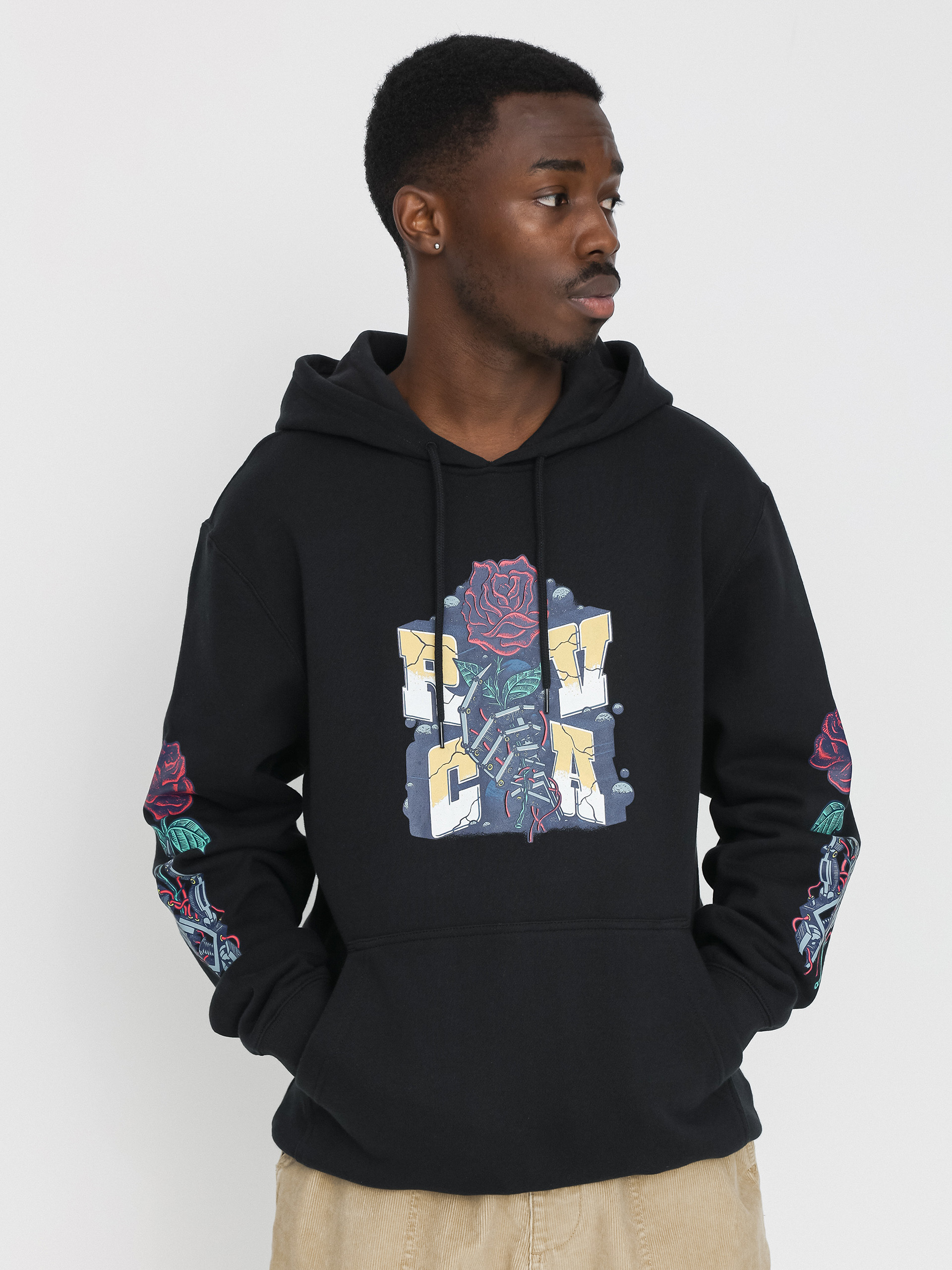 Суитшърт с качулка RVCA Mandroid HD (black)