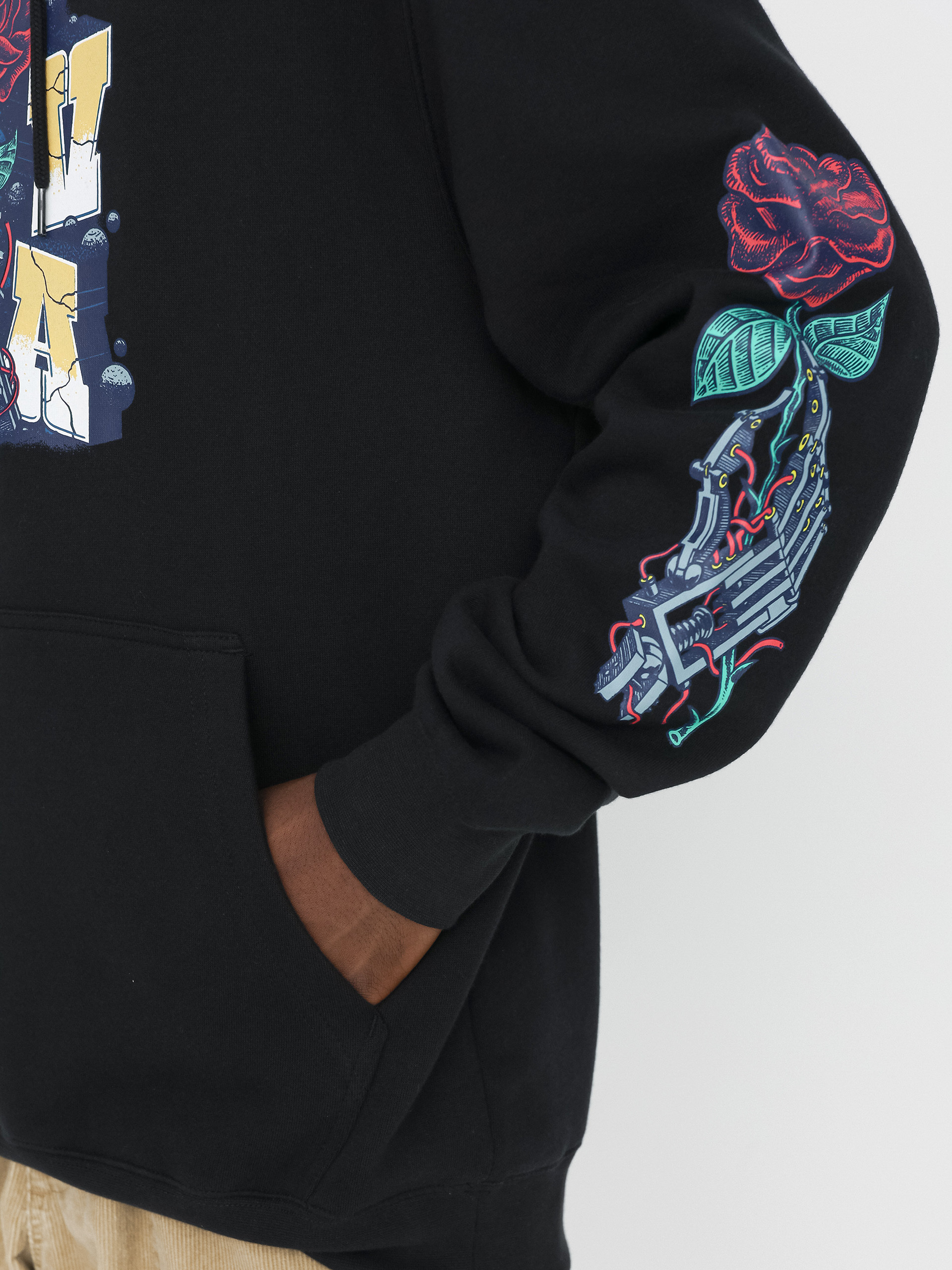 Суитшърт с качулка RVCA Mandroid HD (black)