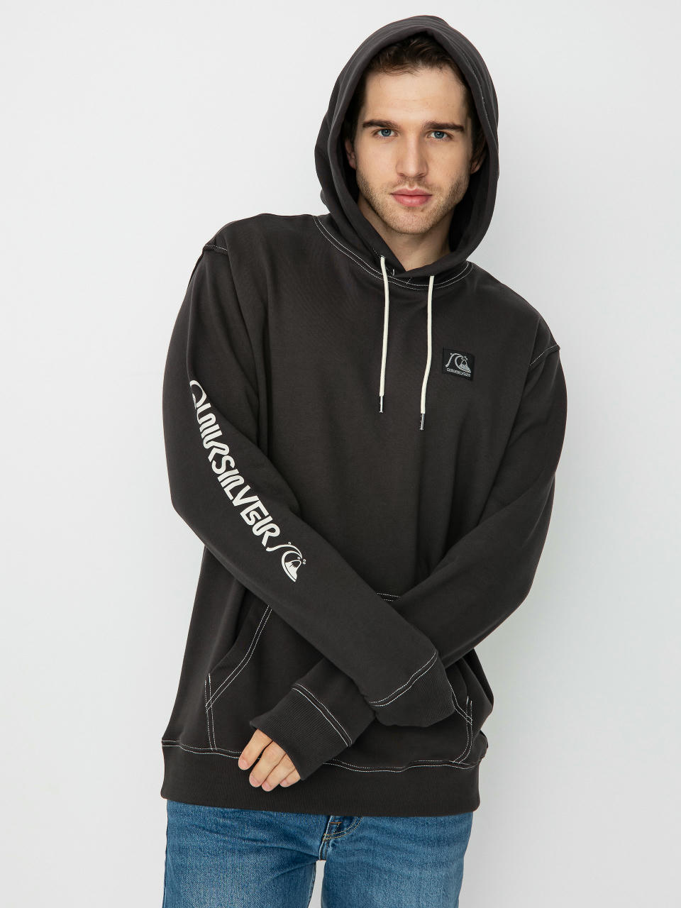 Суитшърт с качулка Quiksilver The Original HD (black)