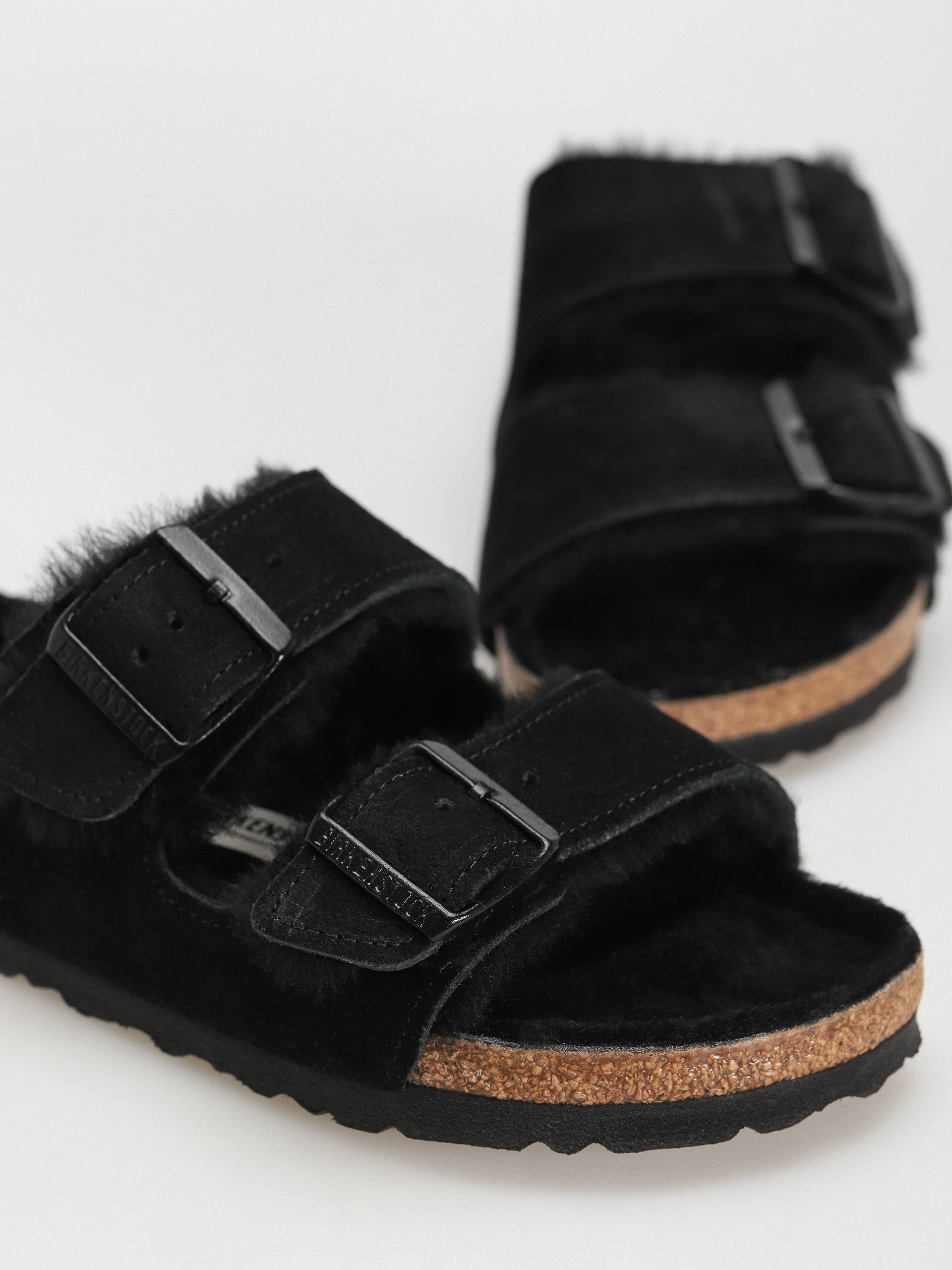 Чехли Birkenstock Arizona Suede Leather Narrow Wmn (black)