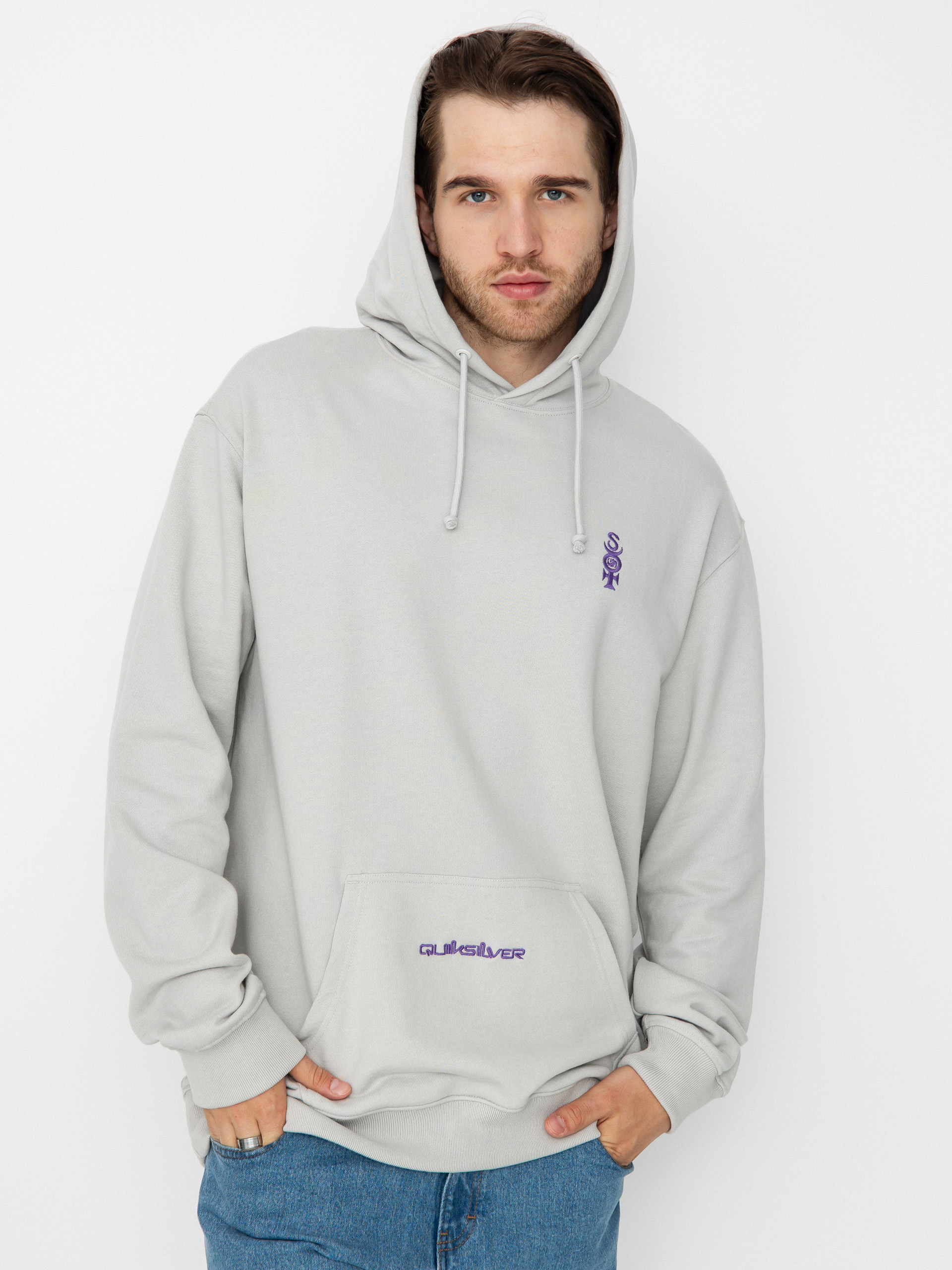 Суитшърт с качулка Quiksilver Mercury HD (gray violet)