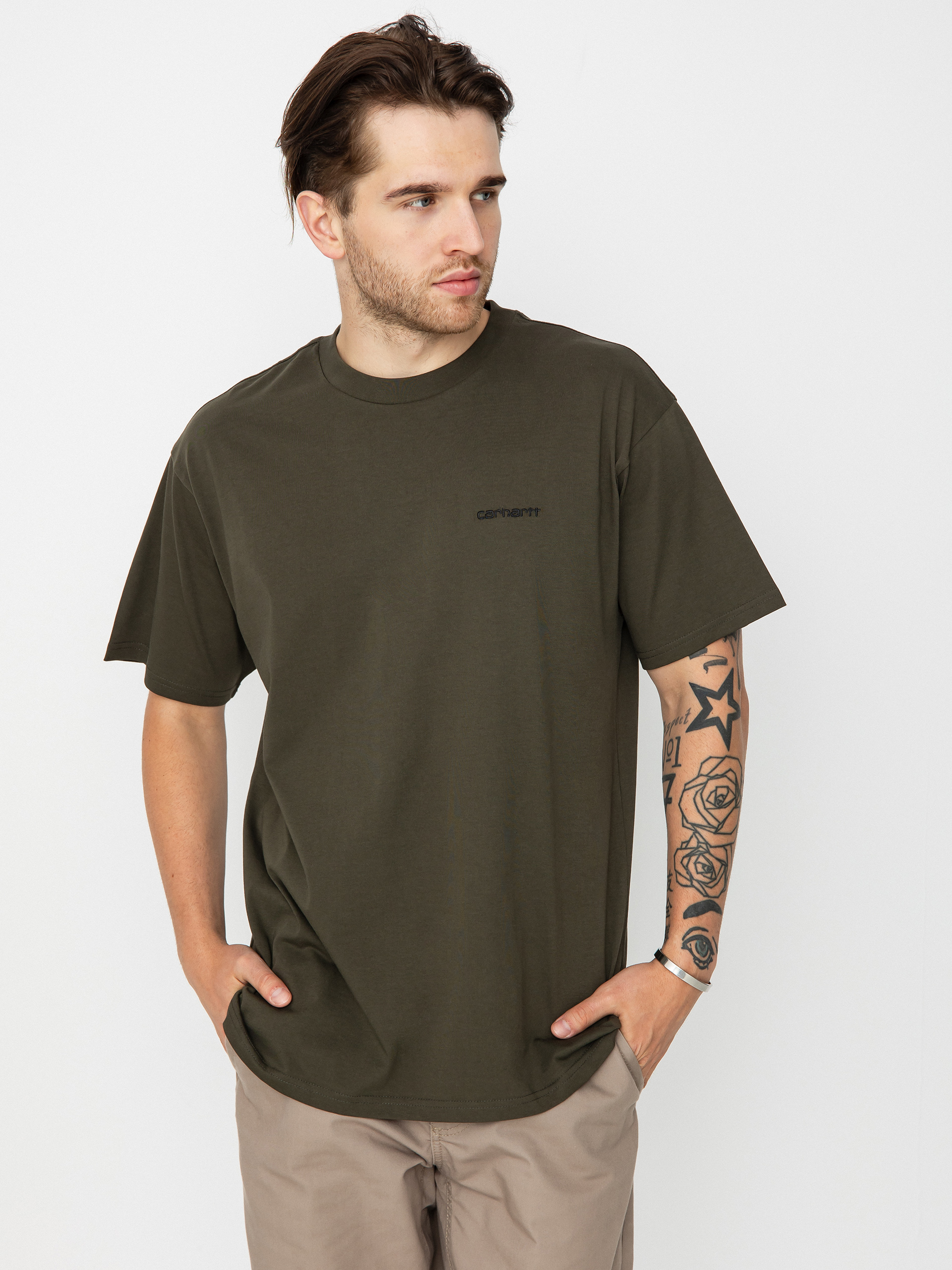 Тениска Carhartt WIP Script Embroidery (cypress/black)