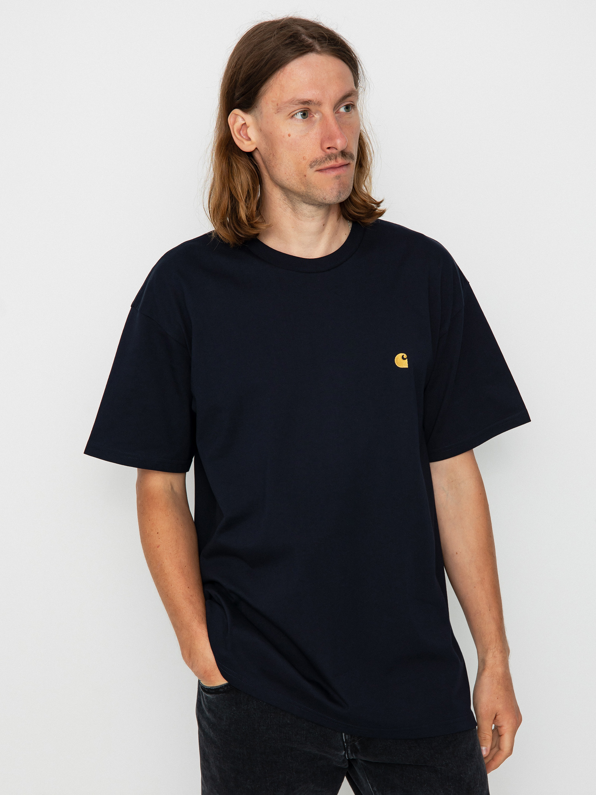 Тениска Carhartt WIP Chase (dark navy/gold)