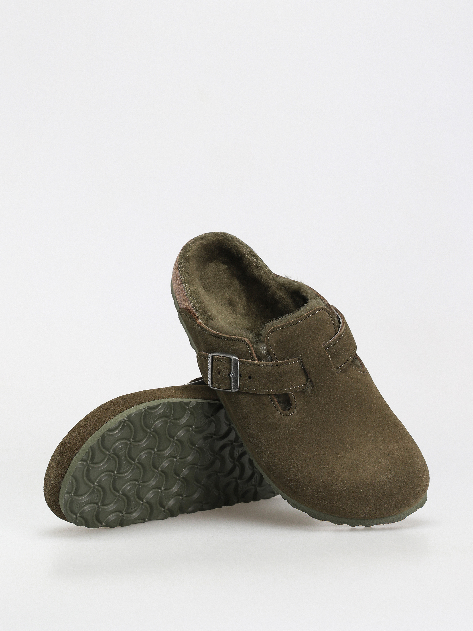 Чехли Birkenstock Boston Suede Leather Narrow Wmn (thyme)