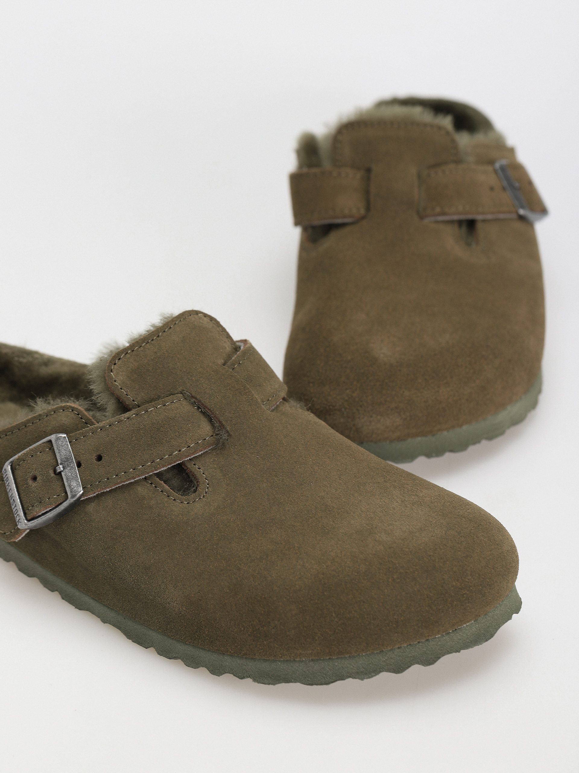 Чехли Birkenstock Boston Suede Leather Narrow Wmn (thyme)