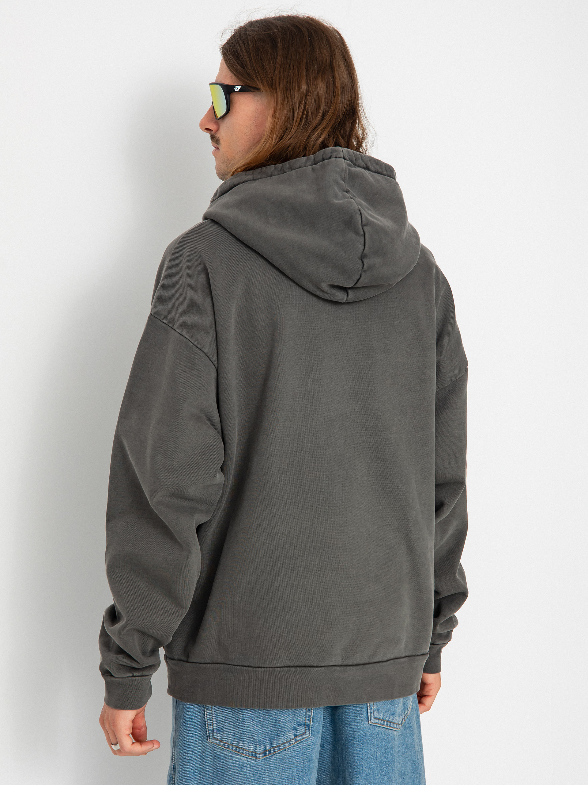 Суитшърт с качулка OBEY Lowercase Pigment HD (pigment digital black)