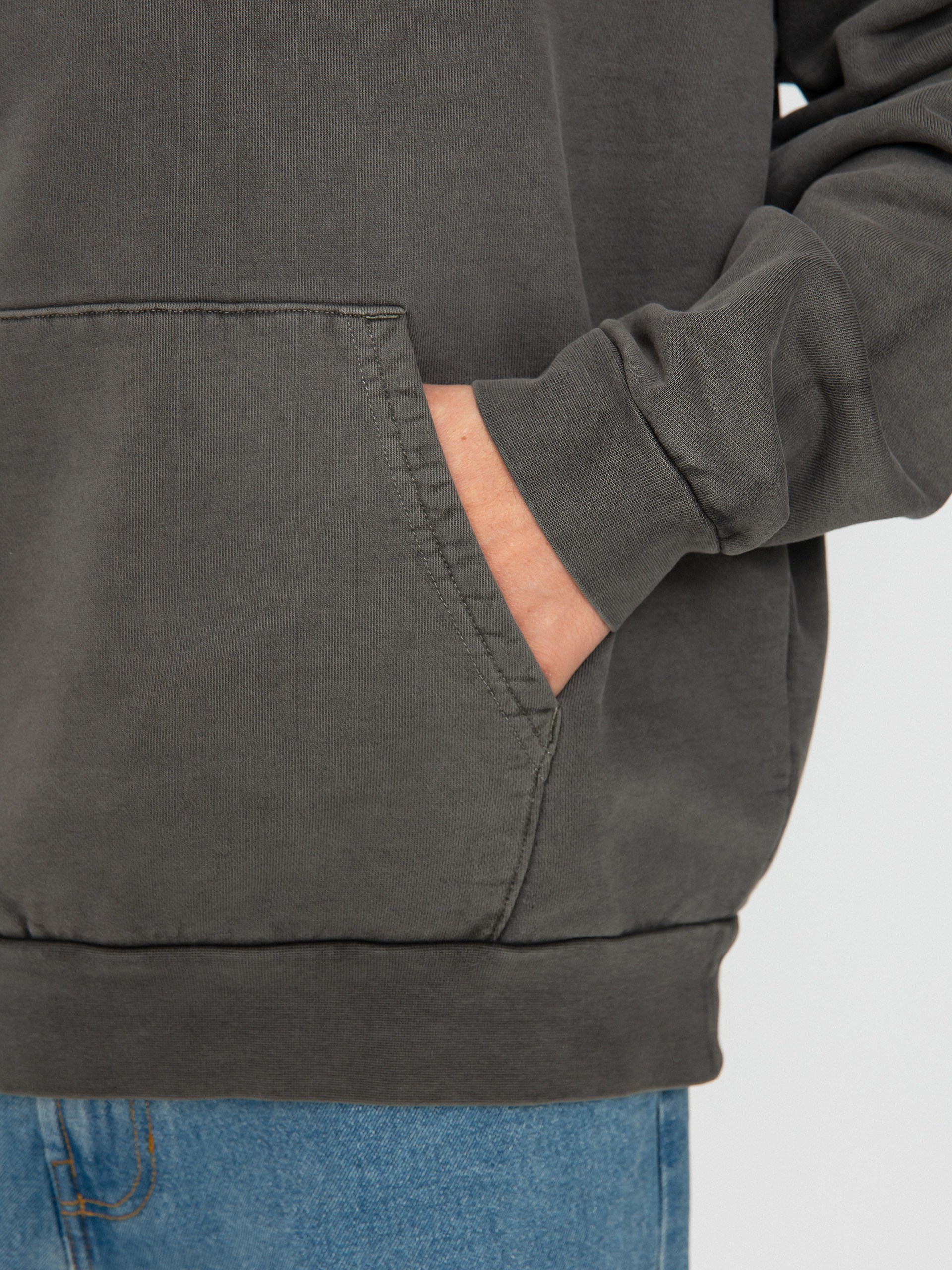 Суитшърт с качулка OBEY Lowercase Pigment HD (pigment digital black)