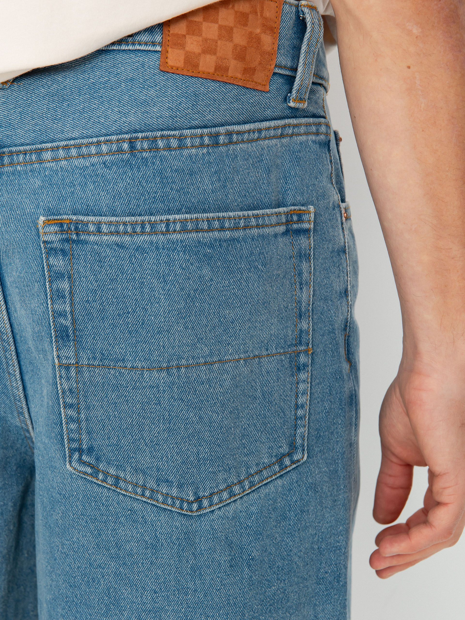 Къси панталони Vans Check 5 Baggy Denim (stonewash/blue)